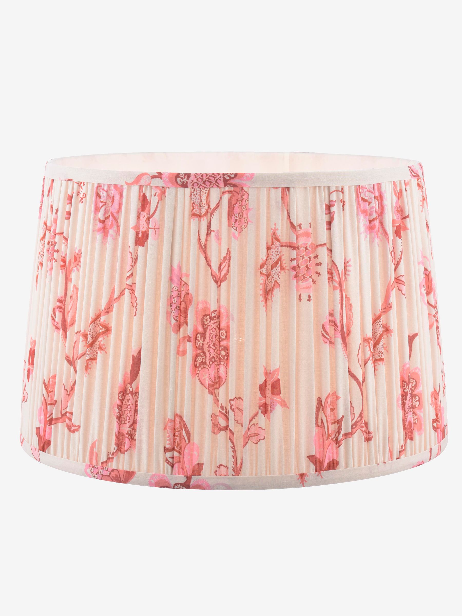 Cream  Pink Folly Pleated Cotton Easyfit Lamp Shade - Image 3 of 7