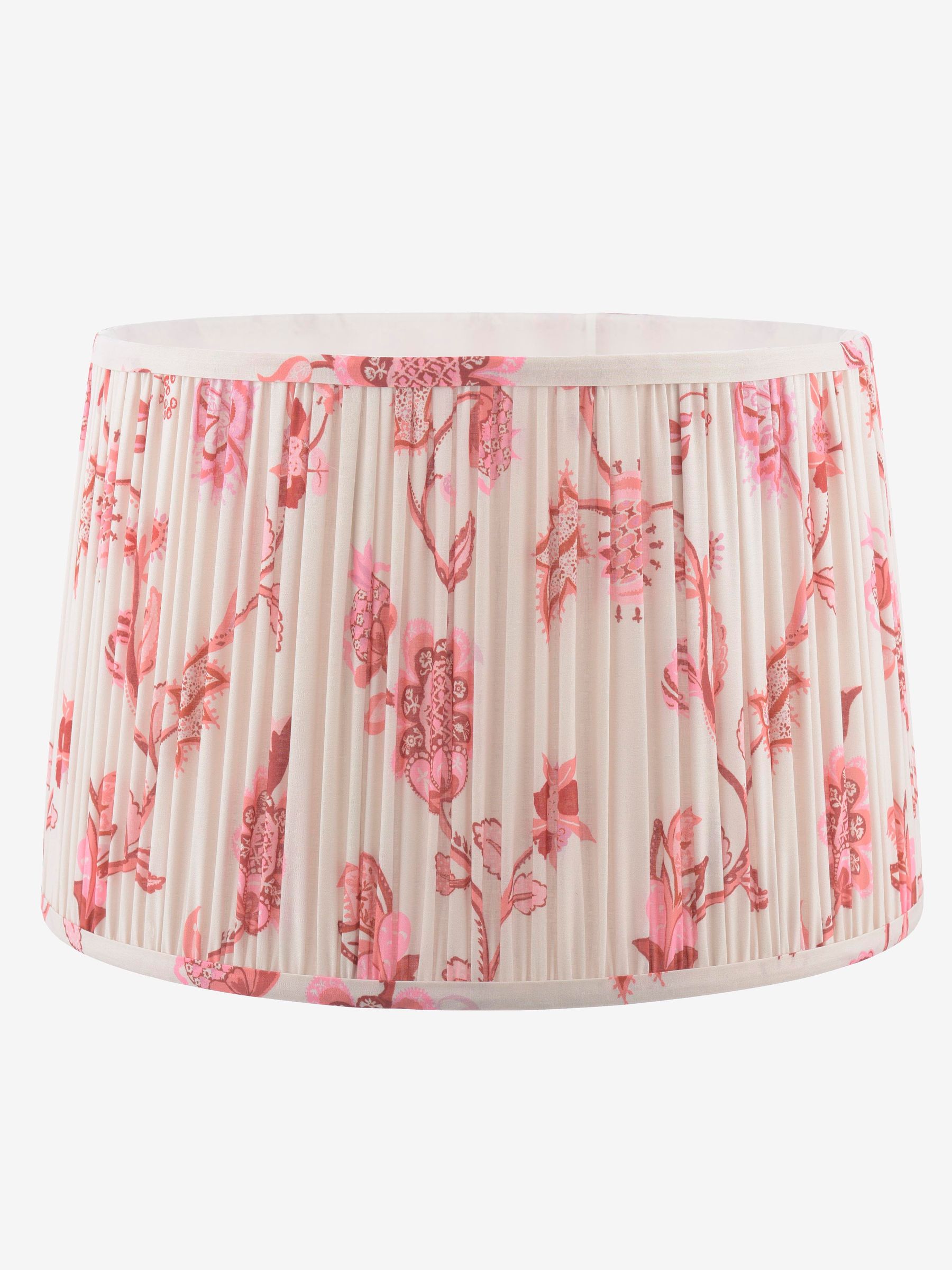 Cream  Pink Folly Pleated Cotton Easyfit Lamp Shade - Image 4 of 7