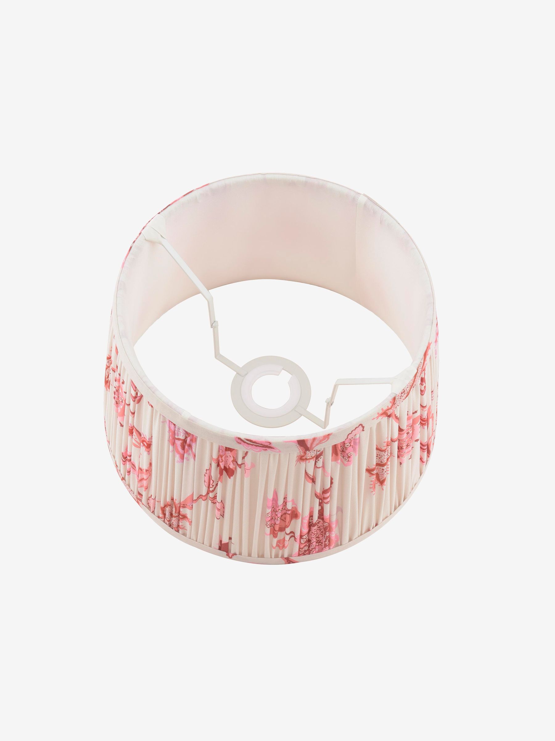 Cream  Pink Folly Pleated Cotton Easyfit Lamp Shade - Image 5 of 7