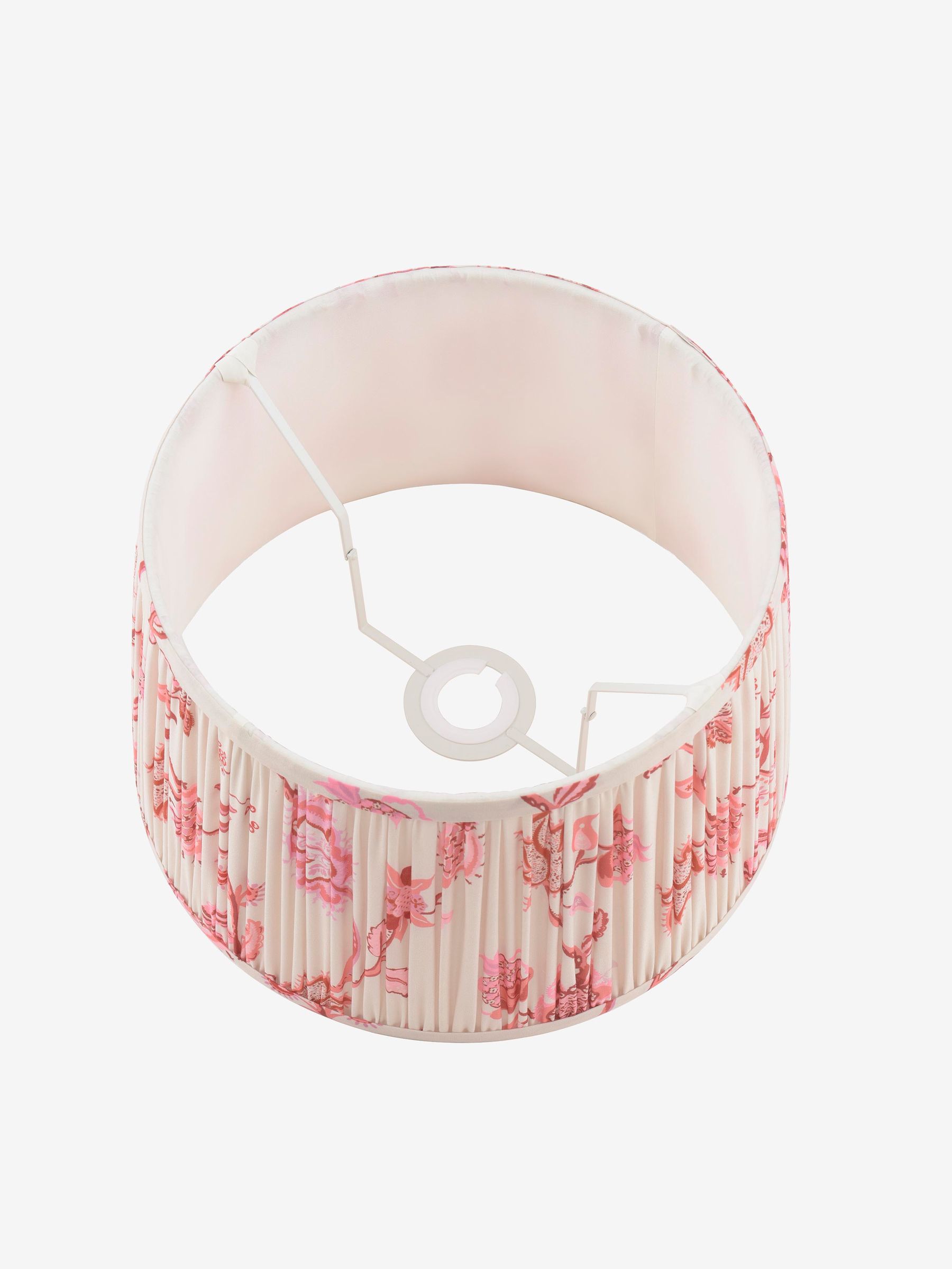 Cream  Pink Folly Pleated Cotton Easyfit Lamp Shade - Image 6 of 7