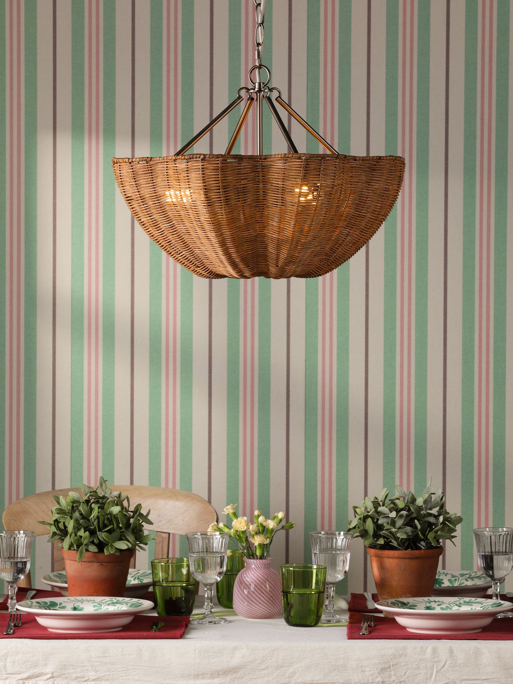 Brown Braywick 3 Light Rattan Flush Ceiling Light - Image 1 of 6