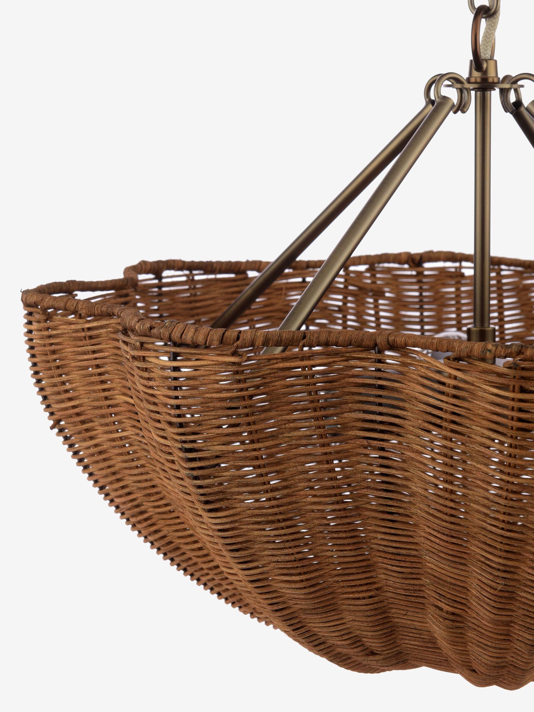 Brown Braywick 3 Light Rattan Flush Ceiling Light - Image 5 of 6