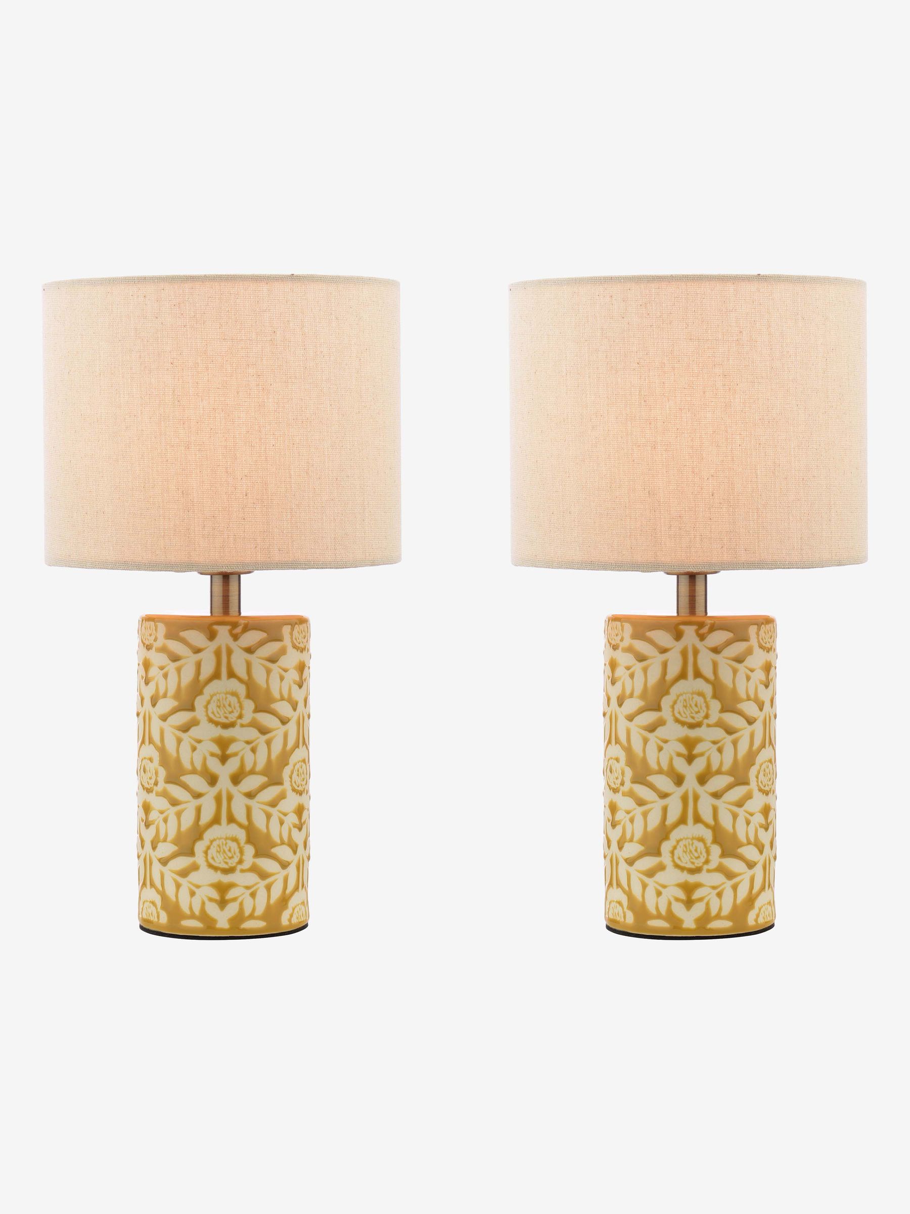 Set of 2 Yellow Highclere Table Lamp - Image 3 of 6