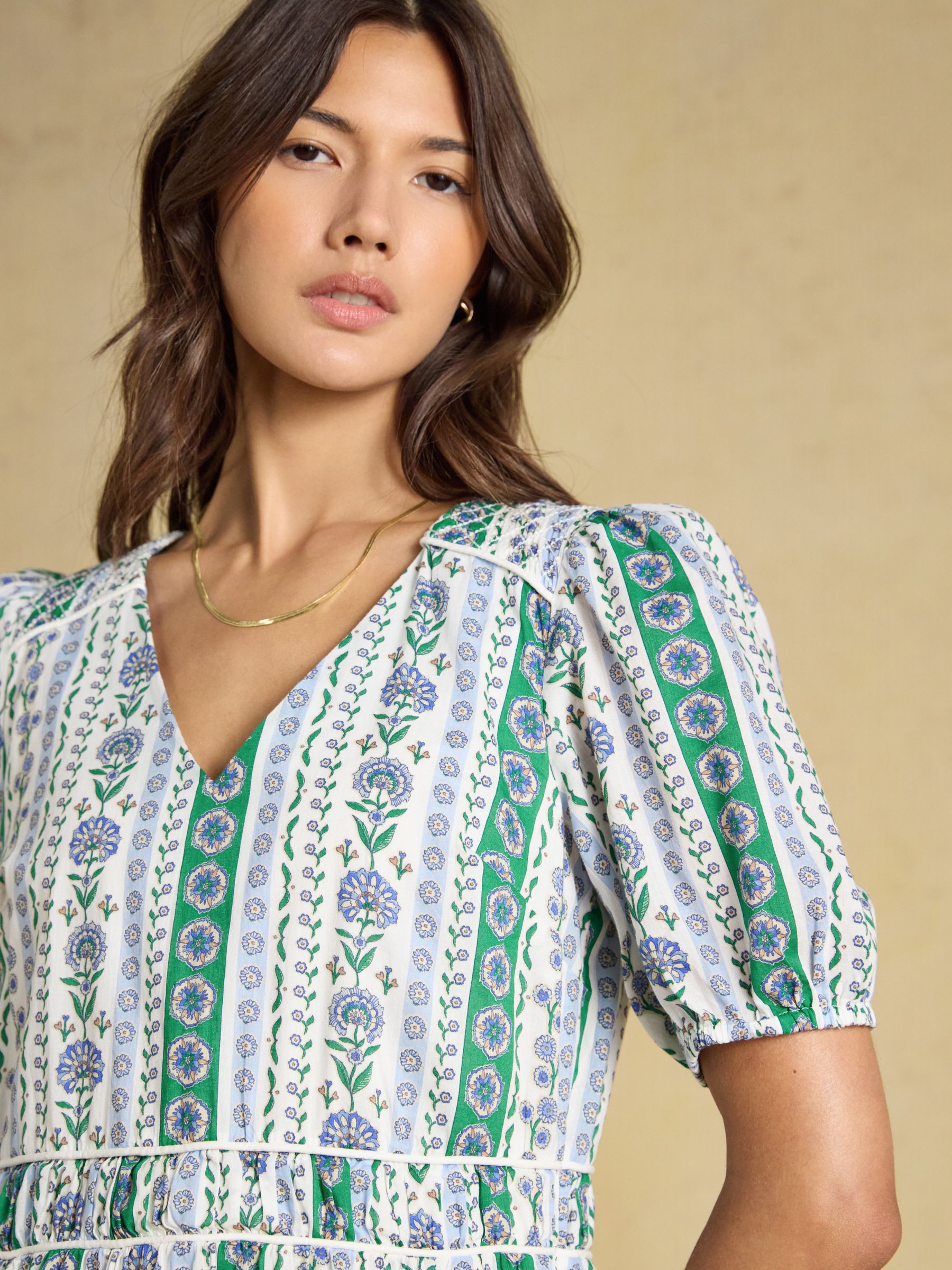 Daphne Blue Short Sleeve Tiered Mini Dress - Image 4 of 6
