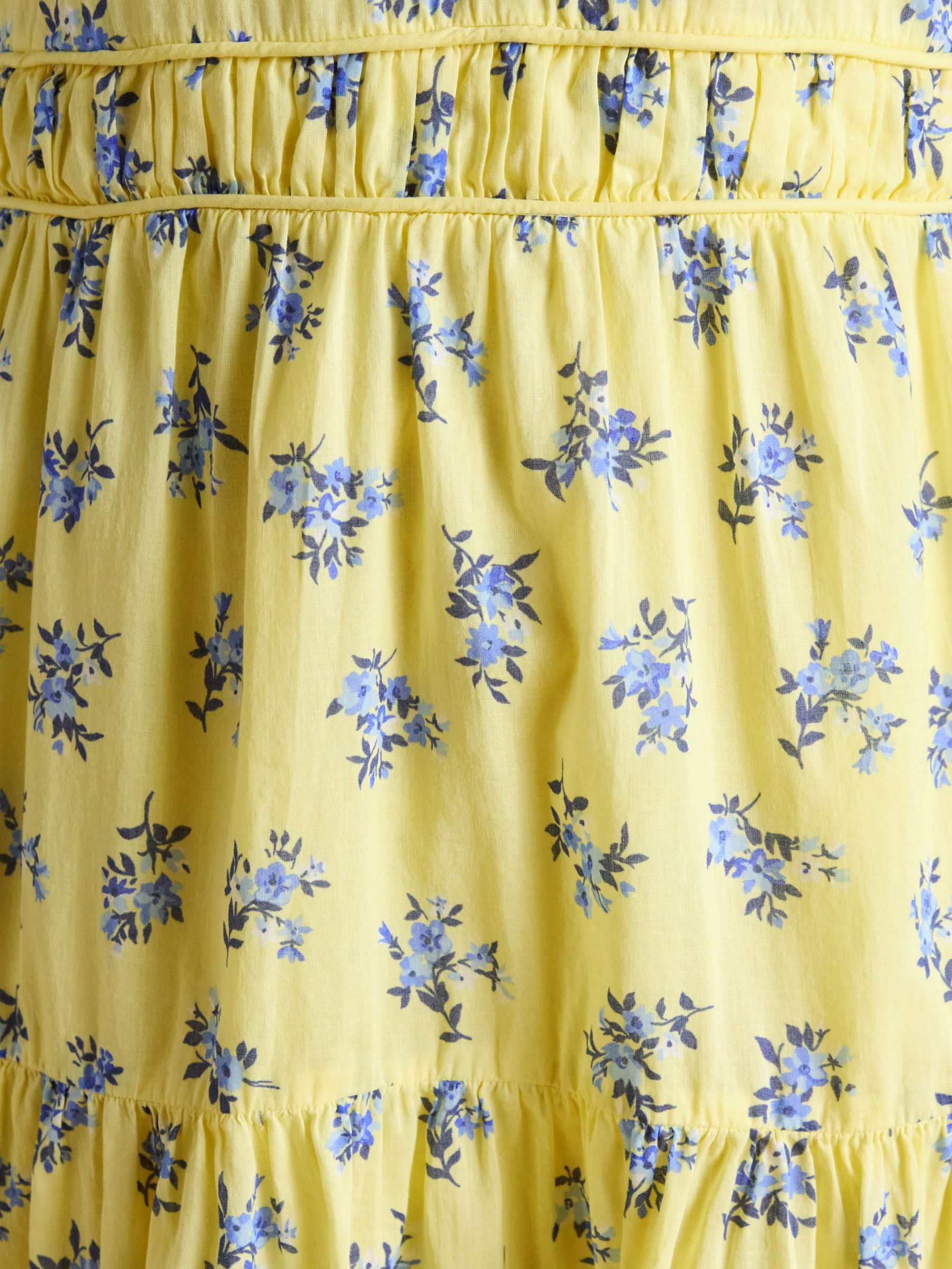 Daphne Yellow Ditsy Short Sleeve Tiered Dress - Image 9 of 10