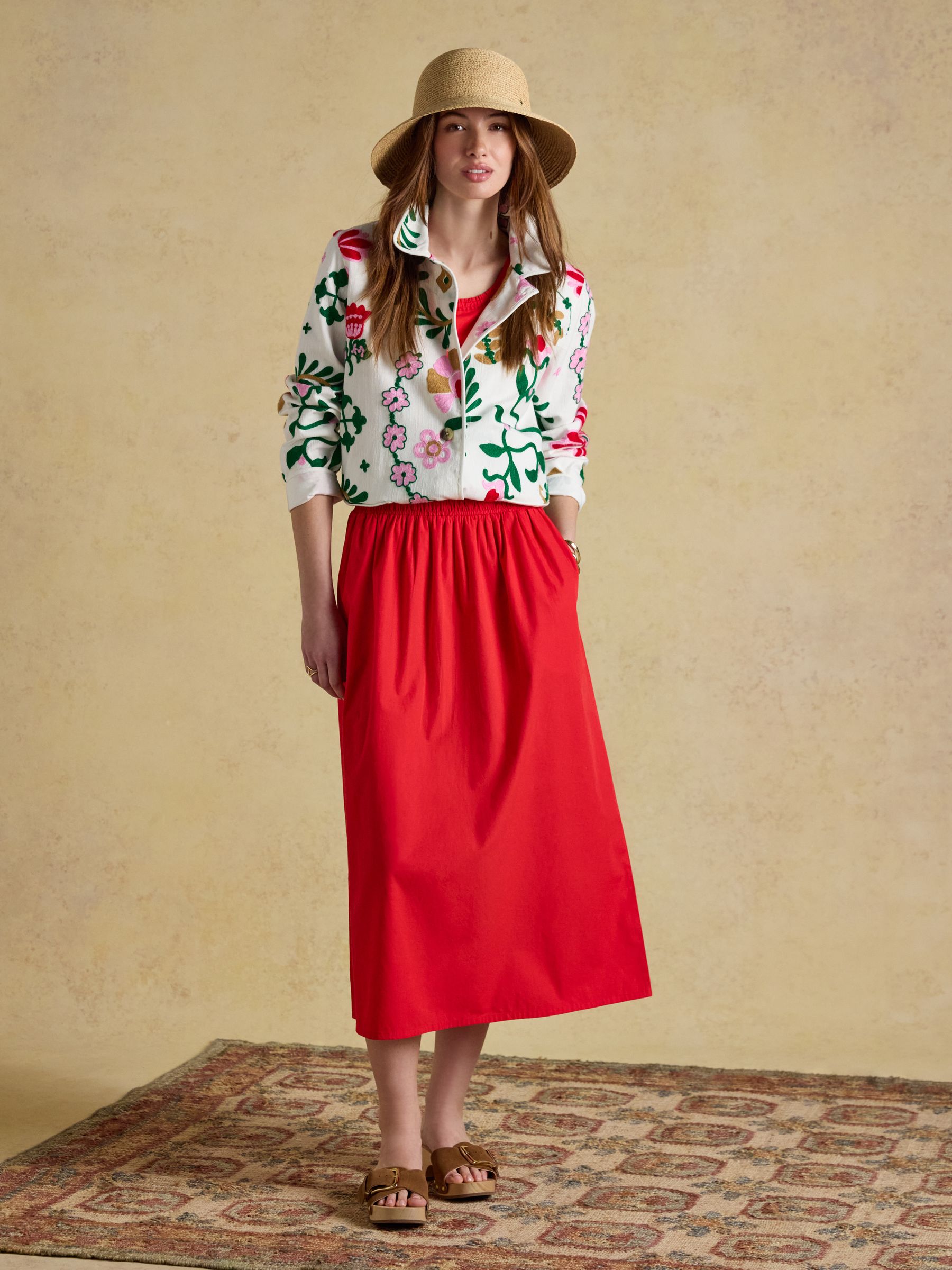 Jade Red Sleeveless Jersey Woven Midi Dress - Image 4 of 7