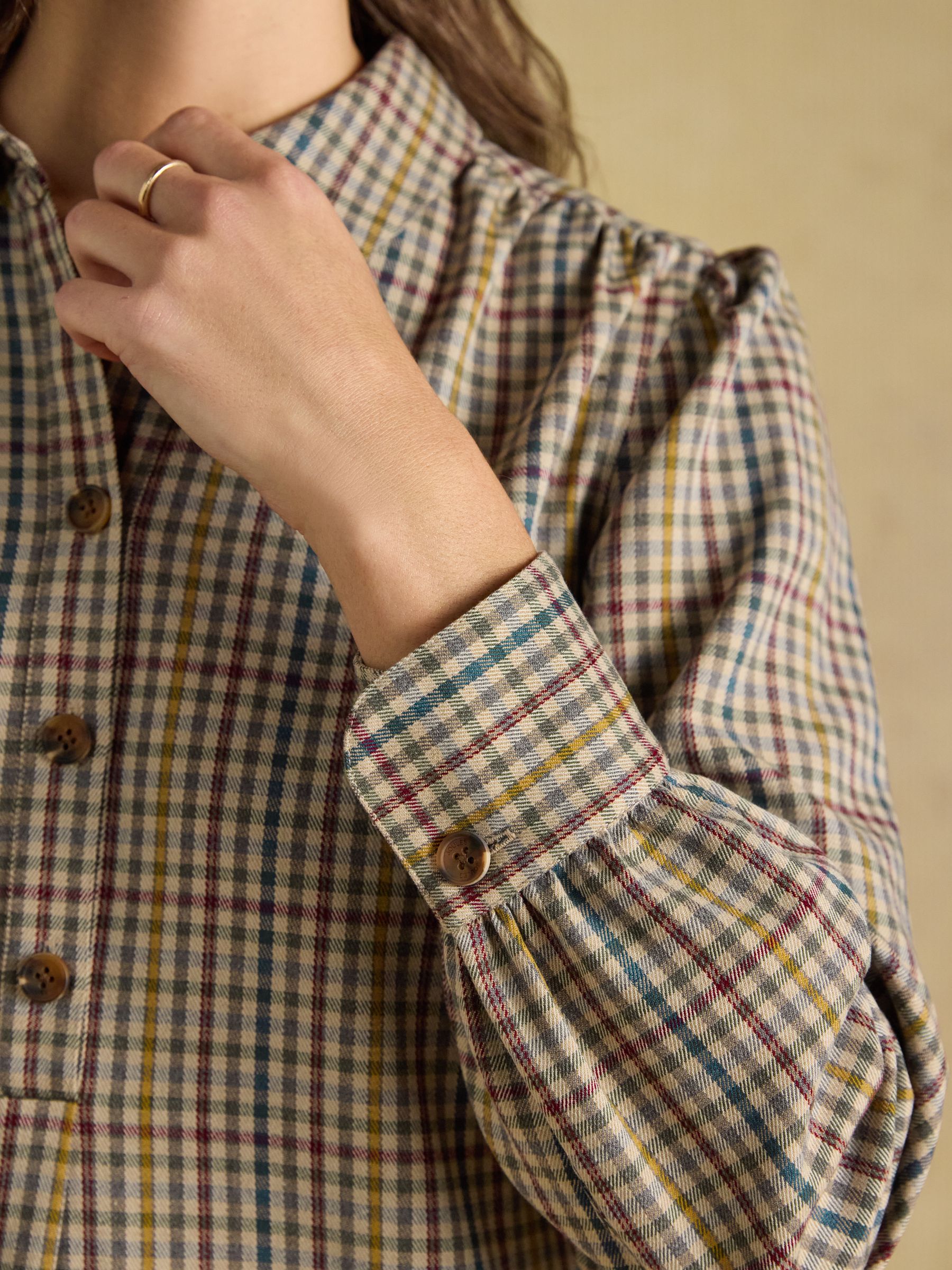 Lyla Brown Check Short Shirt Dress - Image 7 of 8