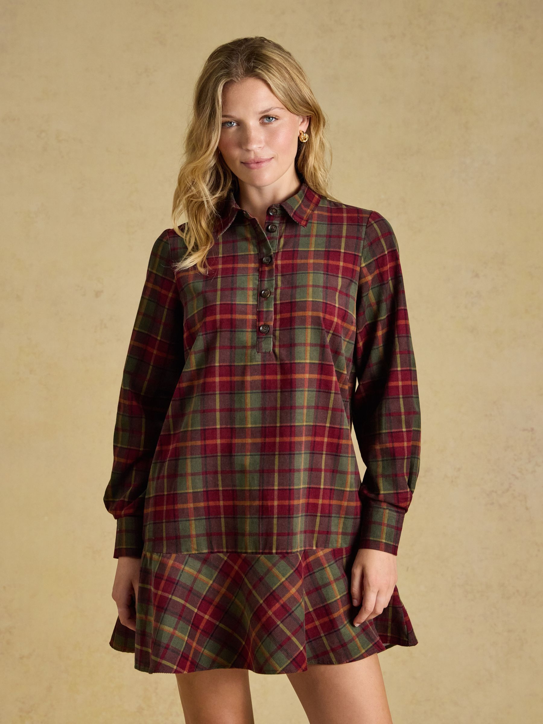Louise Red Check Cord Dress - Image 1 of 8