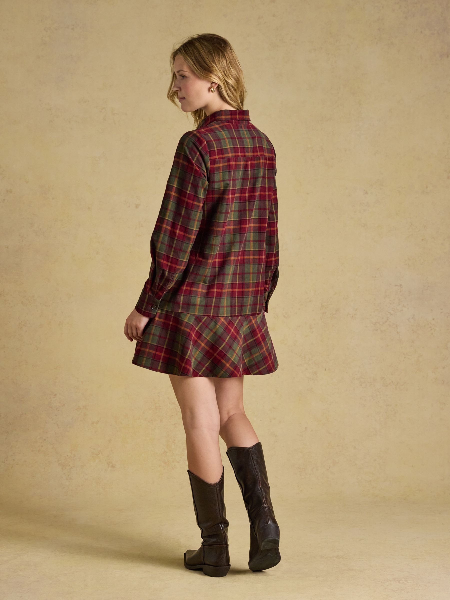 Louise Red Check Cord Dress - Image 2 of 8