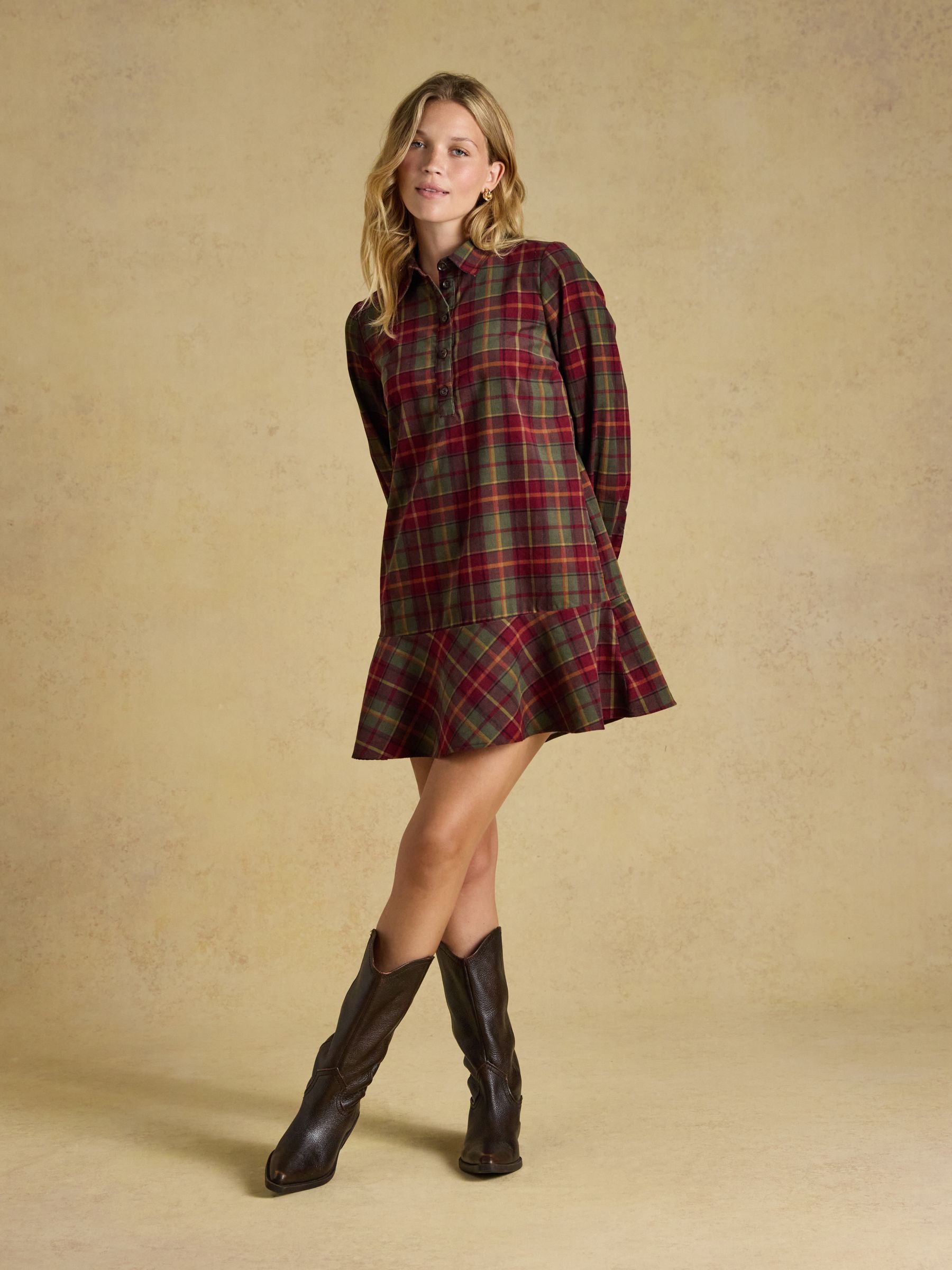 Louise Red Check Cord Dress - Image 3 of 8