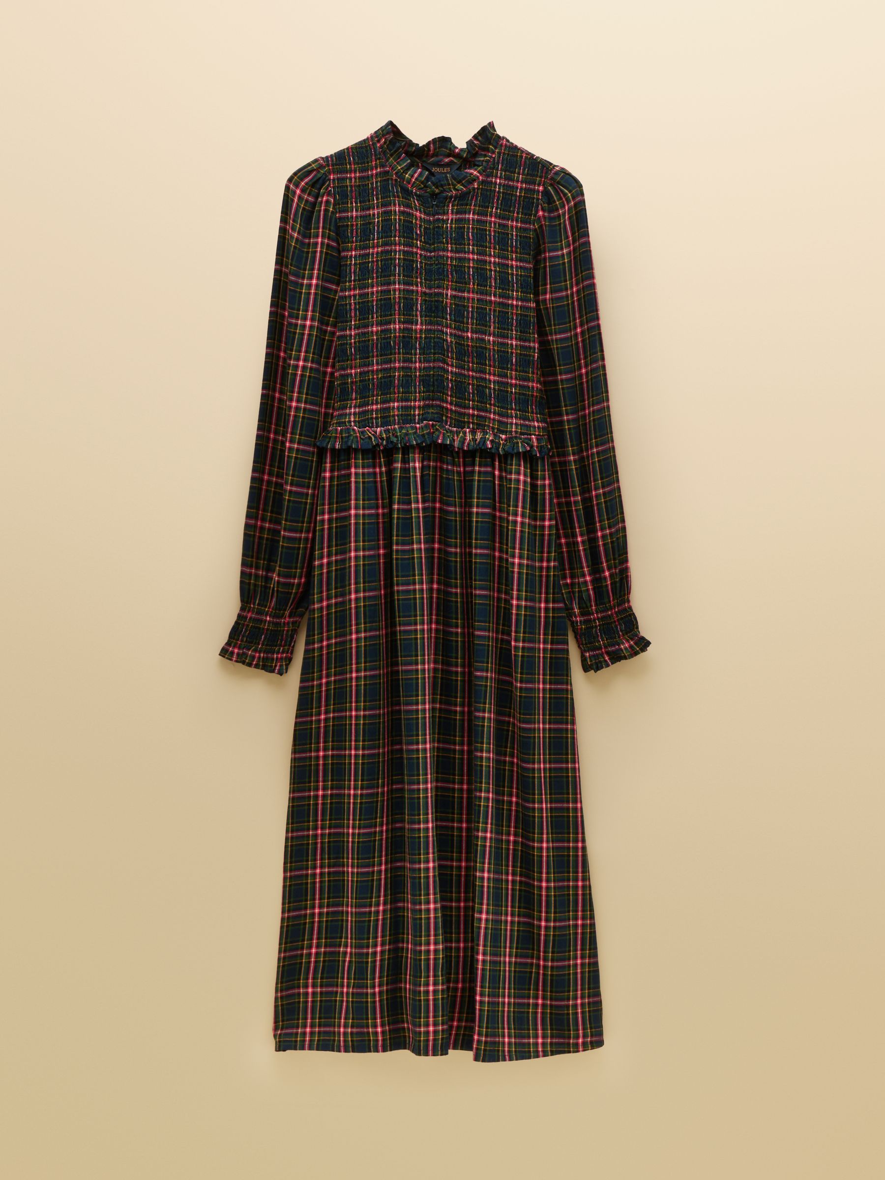 Emilie Navy Check Smocked Midi Dress - Image 7 of 7 Emilie Navy Check Smocked Midi Dress - Image 7 of 7