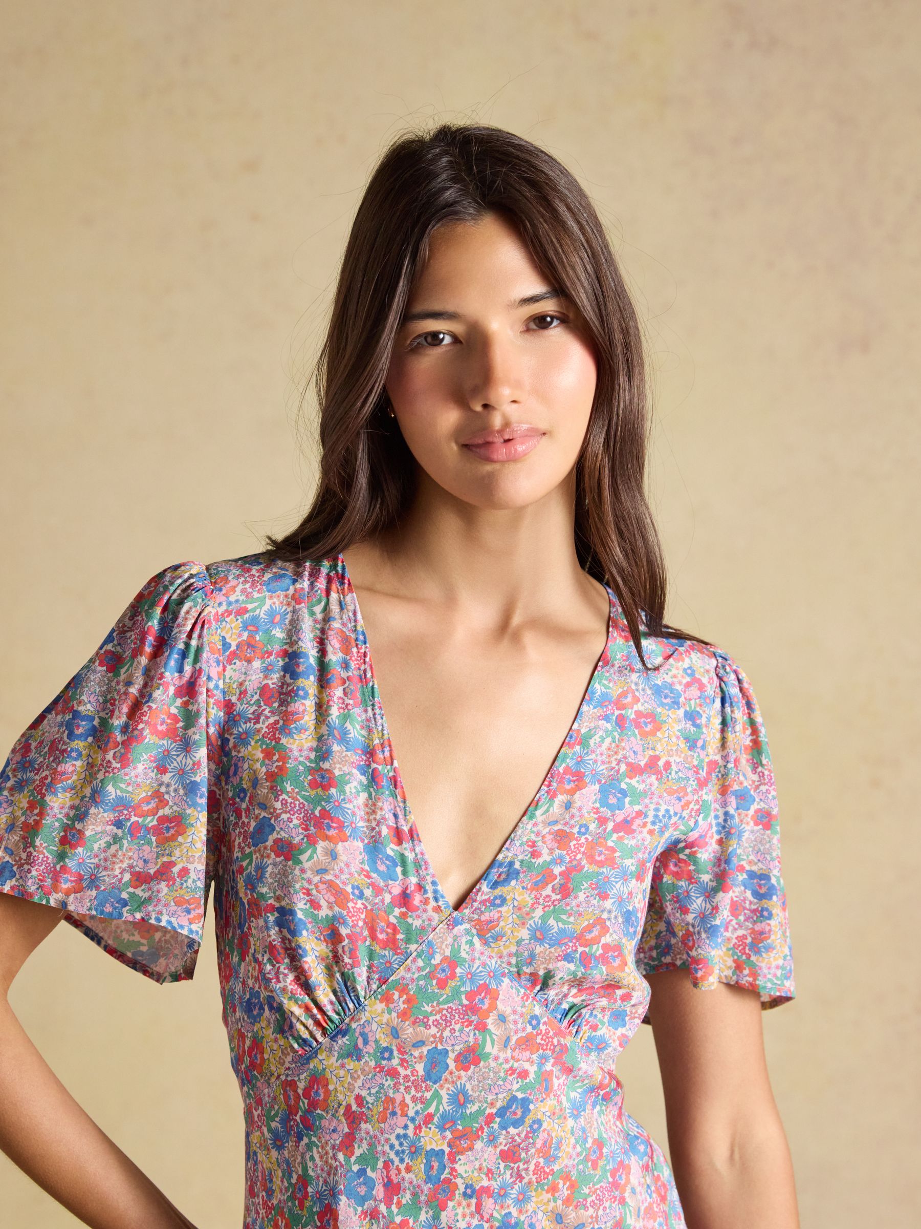 Lainey Multi Ditsy Bias Cut Maxi Dress - Image 2 of 4