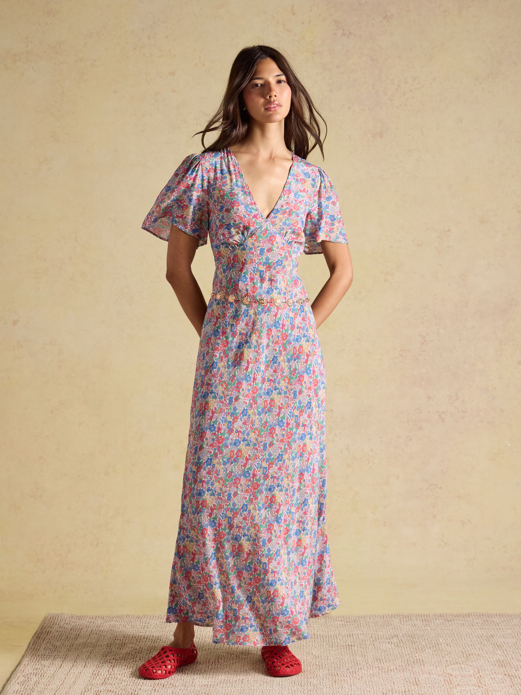 Lainey Multi Ditsy Bias Cut Maxi Dress - Image 5 of 7