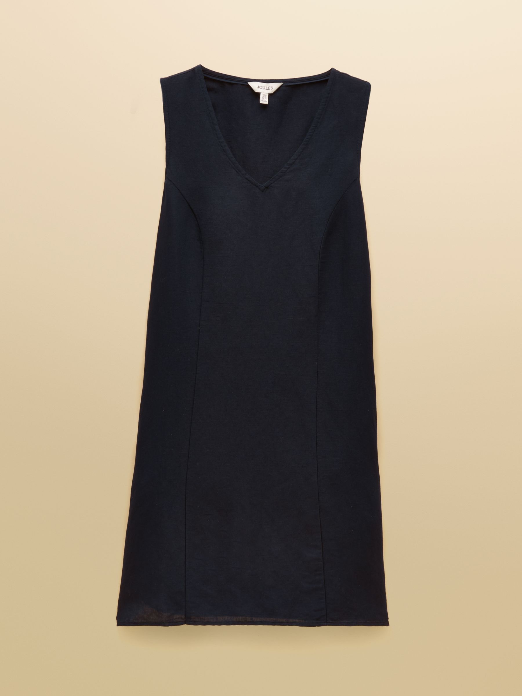 Delphine Navy V Neck Shift Dress With Linen - Image 7 of 7 Delphine Navy V Neck Shift Dress With Linen - Image 7 of 7