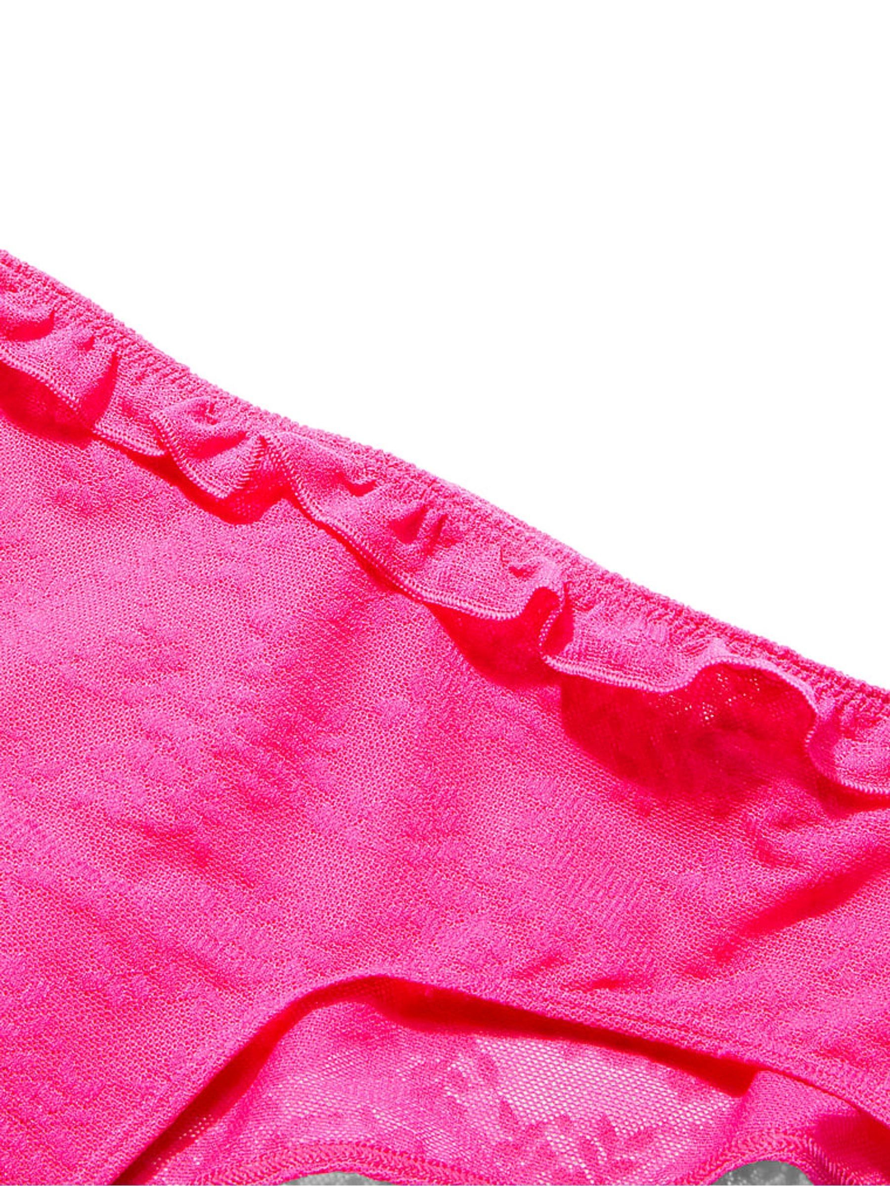 Hot Stuff Pink Cheeky Strawberry Embroidery Lace Knickers - Image 3 of 3