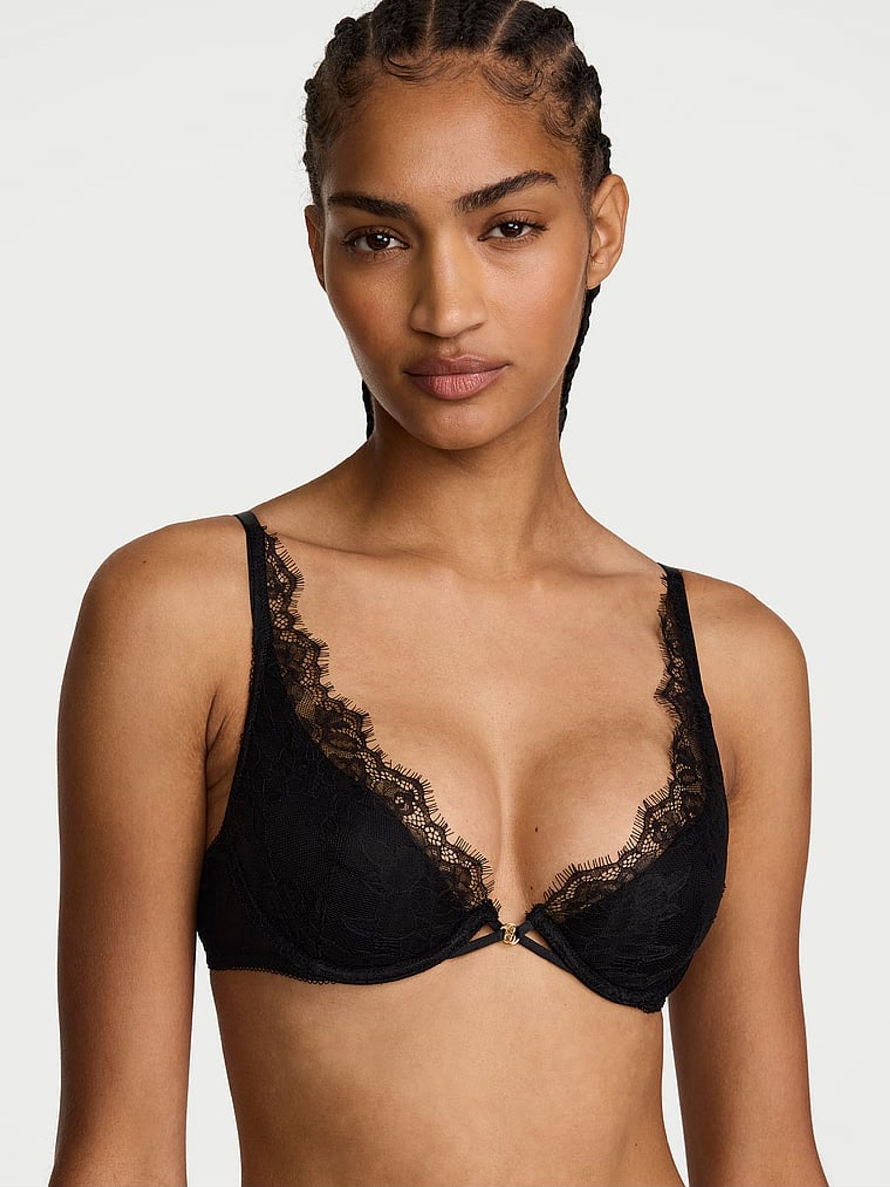 Black Plunge Lace Bra - Image 1 of 2
