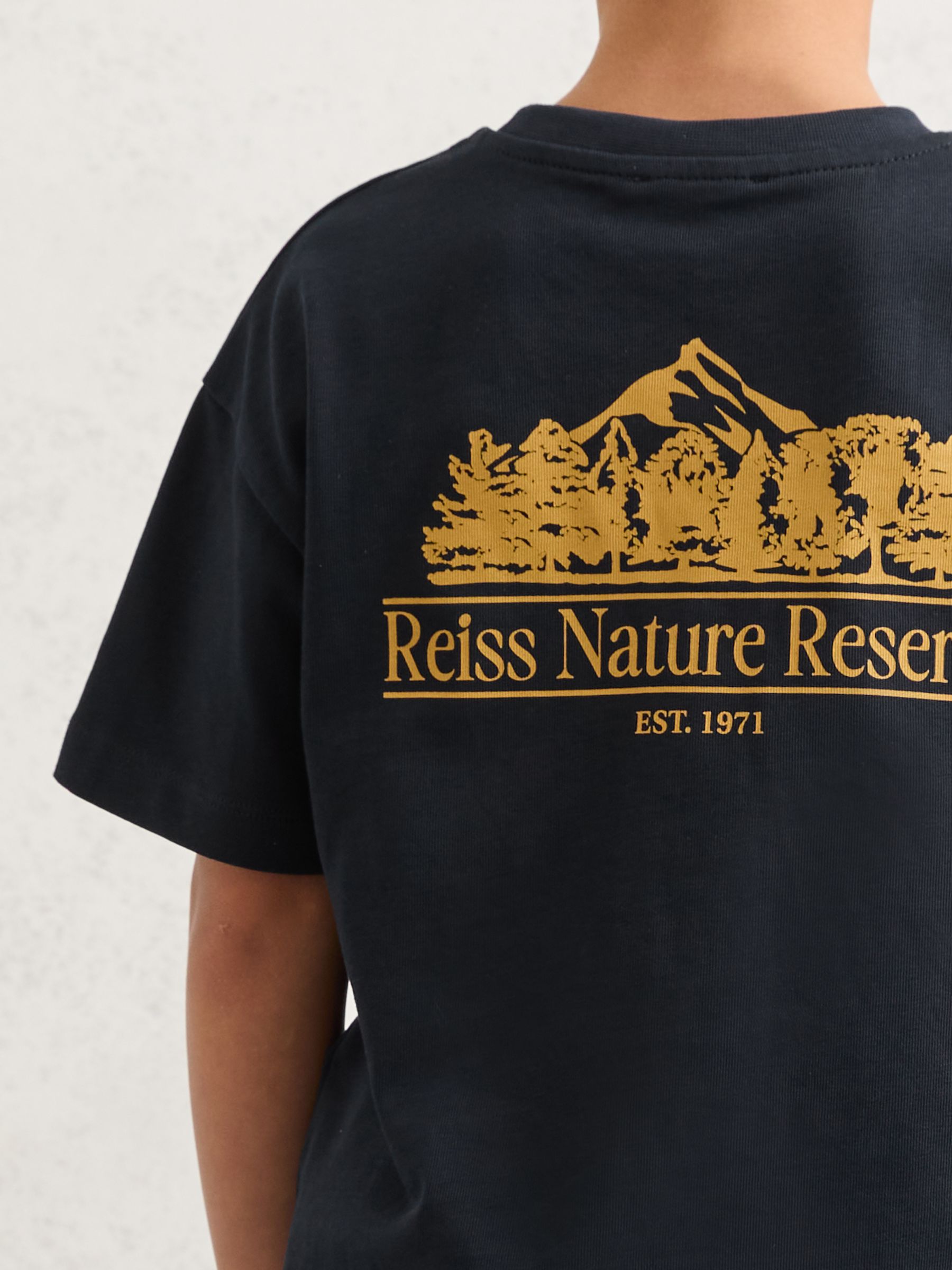 Cotton Nature Reserve Logo T-Shirt in Navy - Image 4 of 5