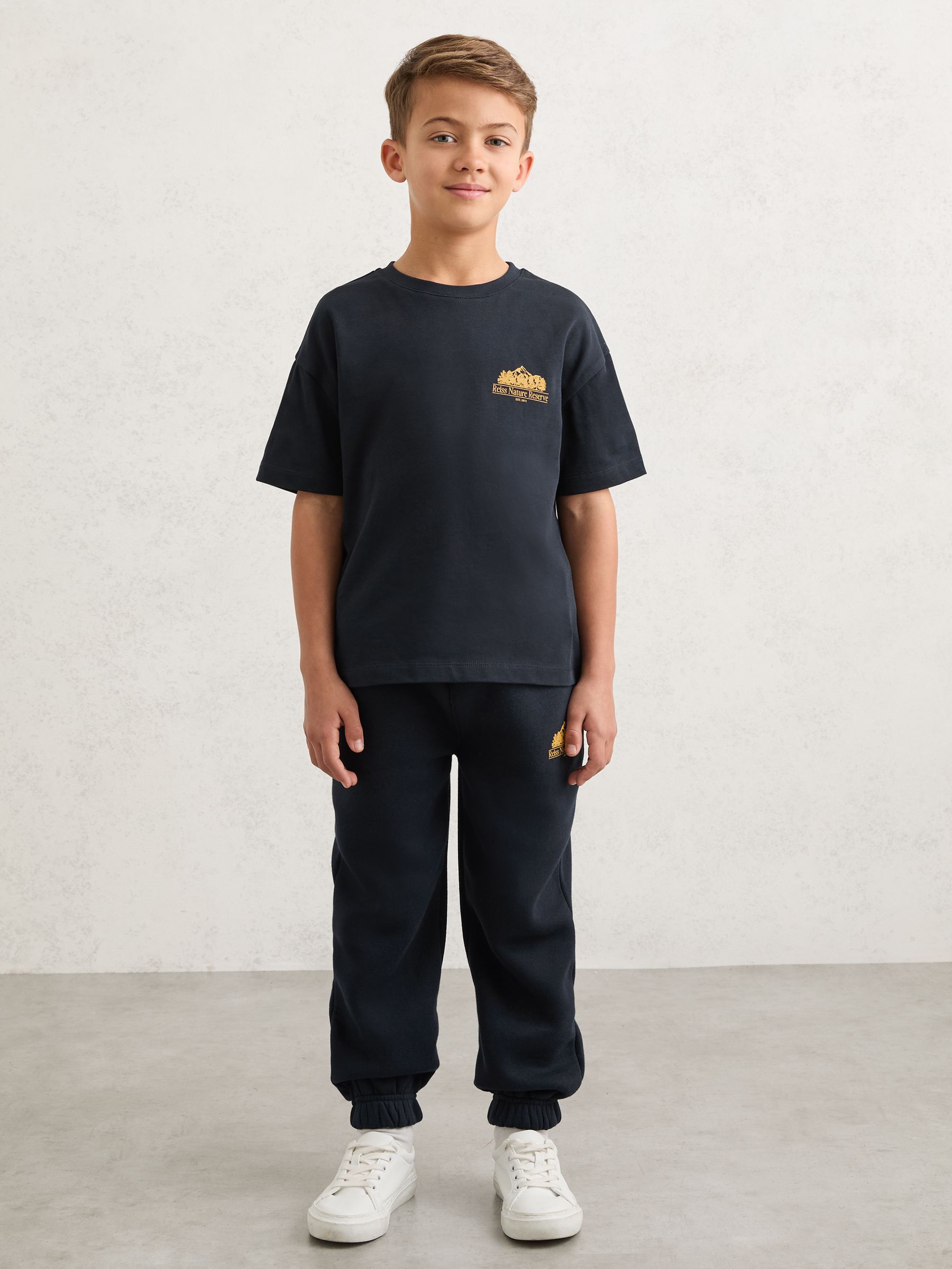 Cotton Nature Reserve Logo T-Shirt in Navy - Image 1 of 5