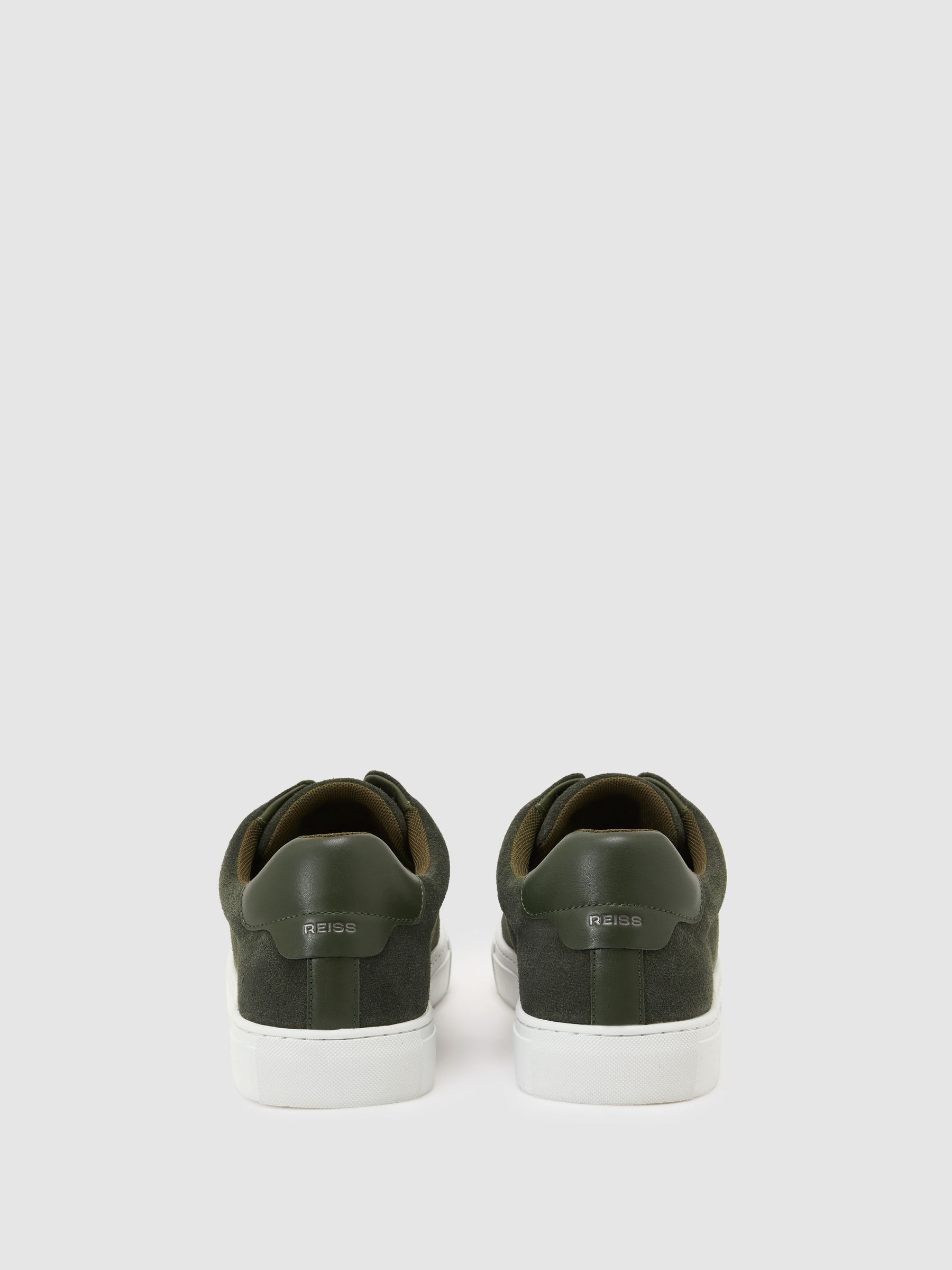 Suede Slip-On Elasticated Trainers in Pine Green - image 3
