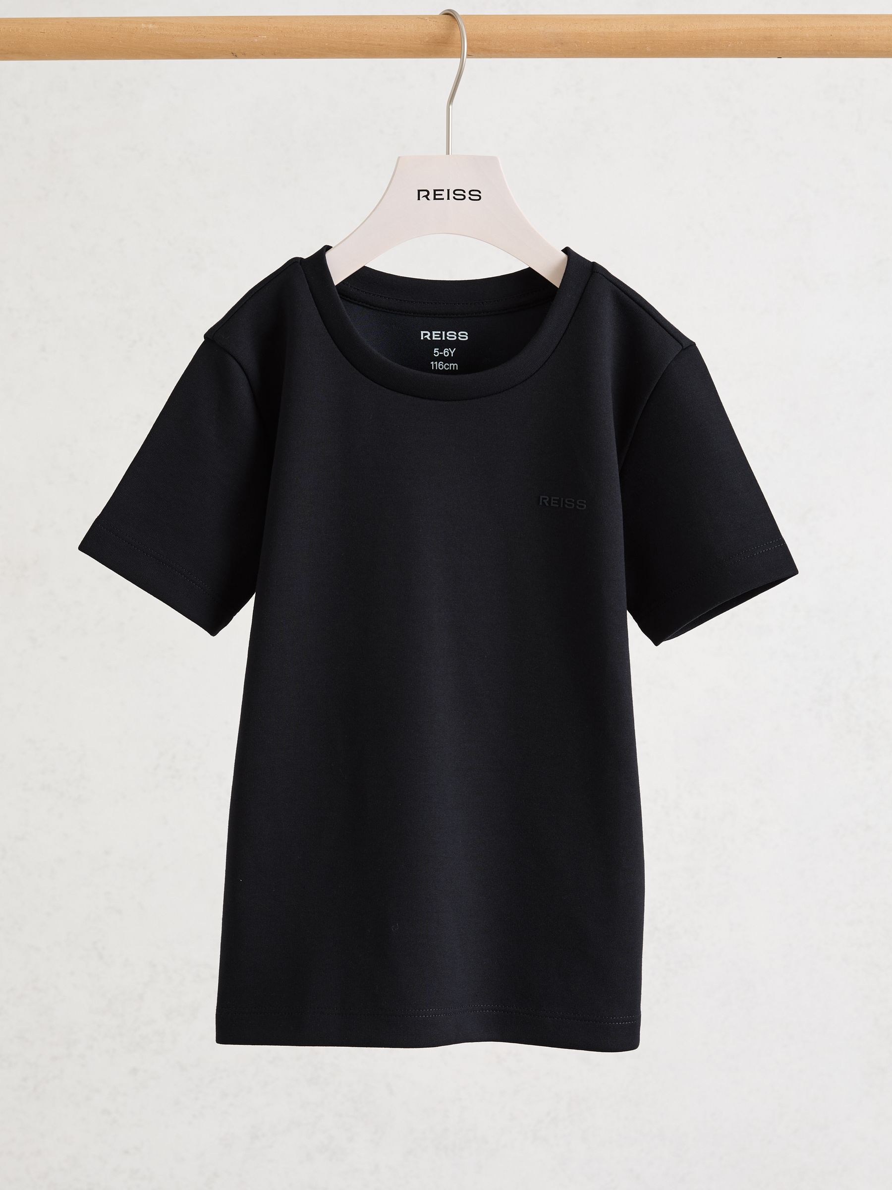 Reiss 3-9 yrs Premium Interlock Logo T-Shirt in Navy | REISS