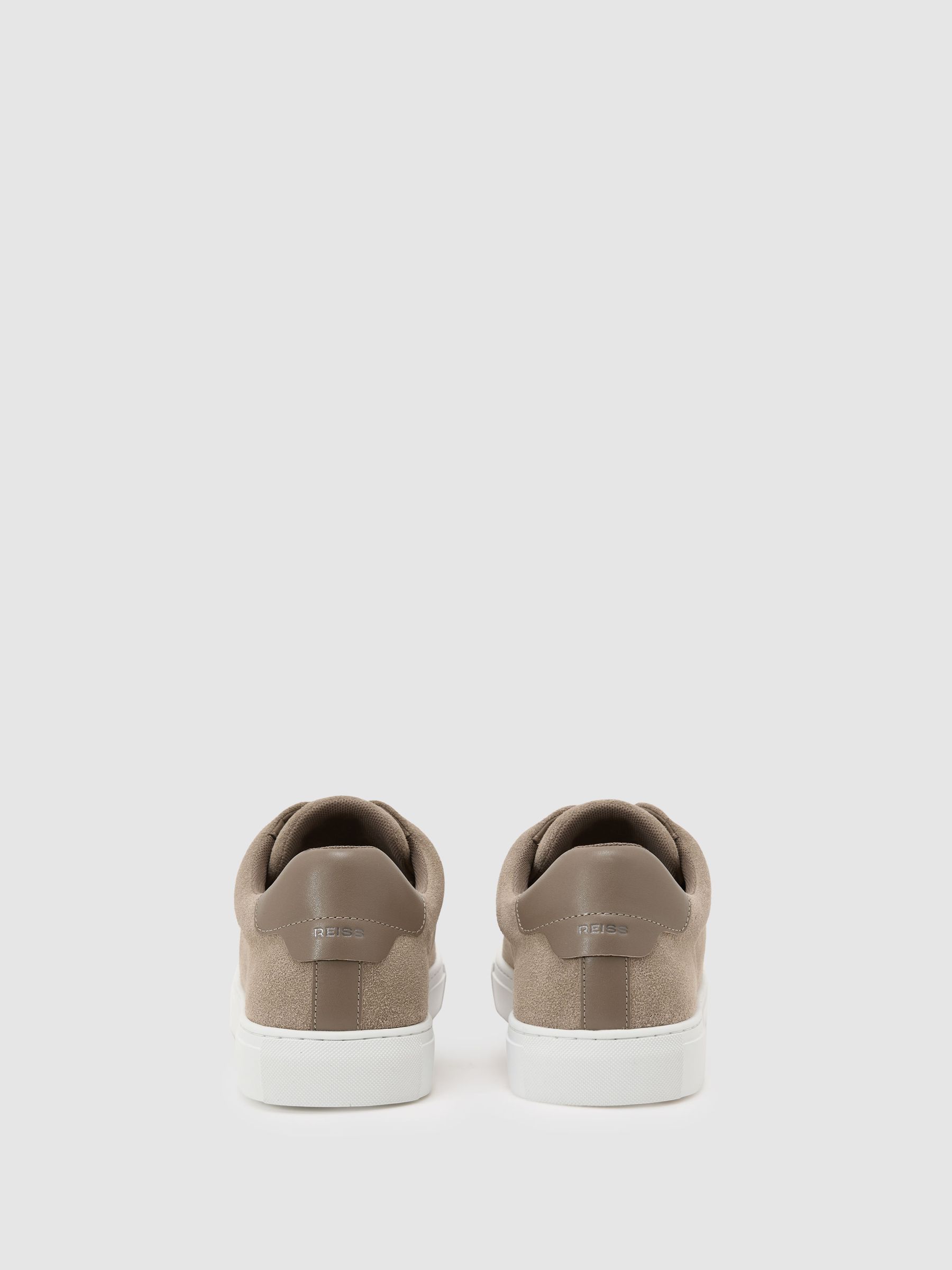 Suede Slip-On Elasticated Trainers in Taupe Brown - image 3
