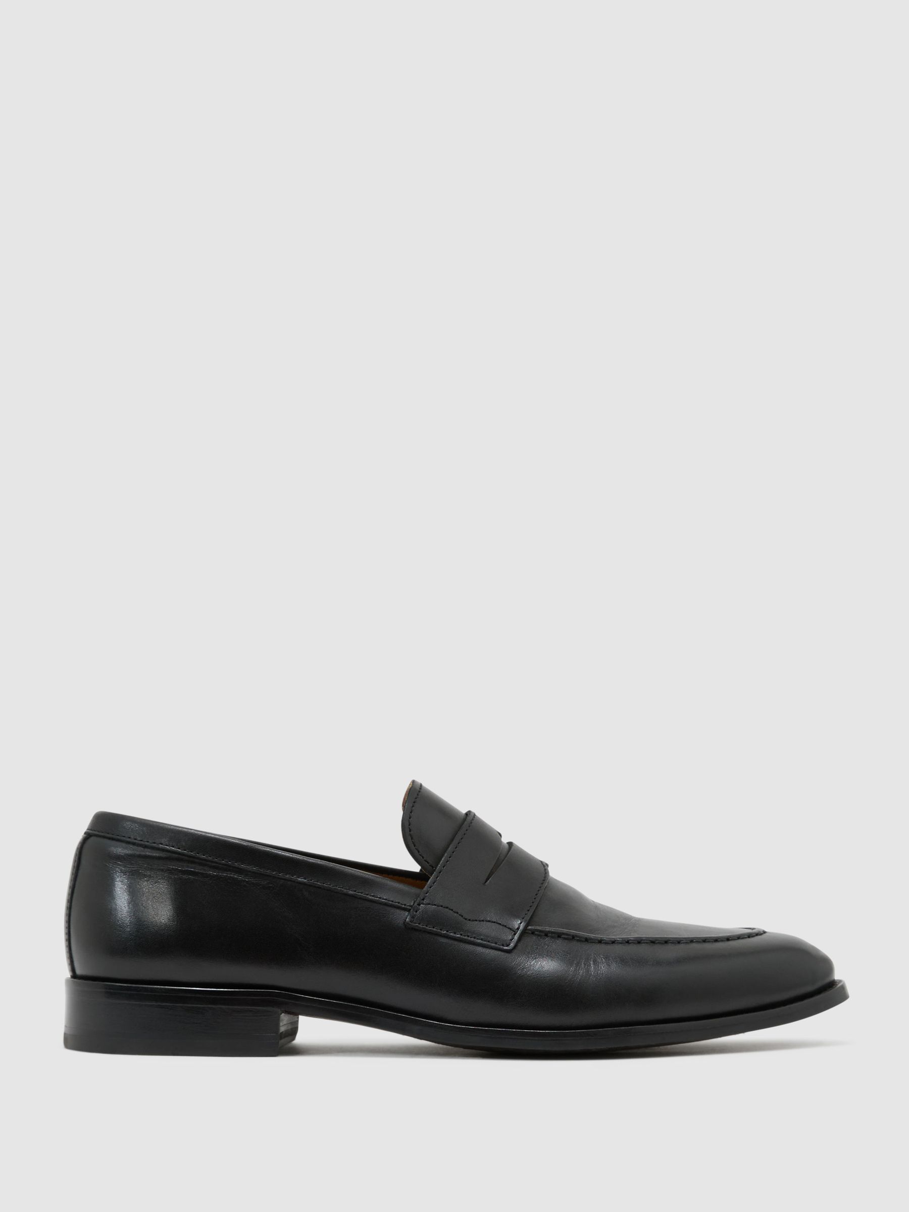 Leather Saddle Loafers in Black - image 1