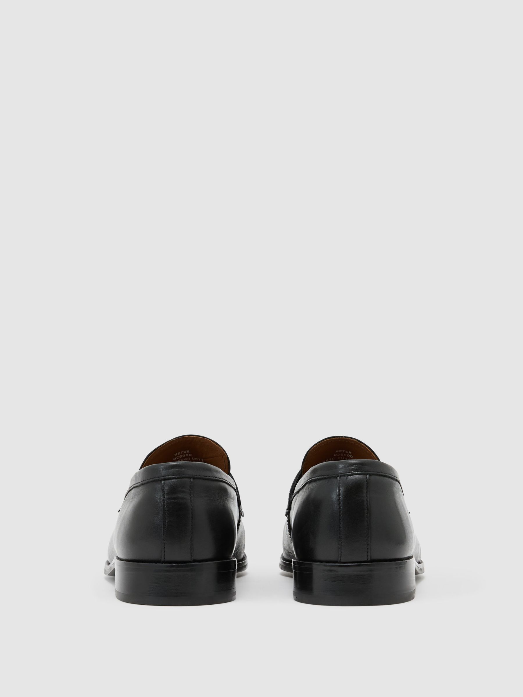 Leather Saddle Loafers in Black - image 3