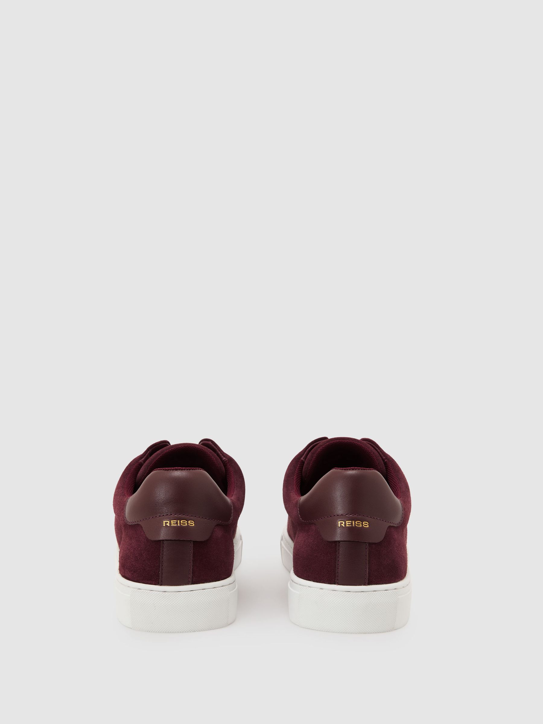 Suede Slip-On Elasticated Trainers in Wine Red - Image 4 of 6