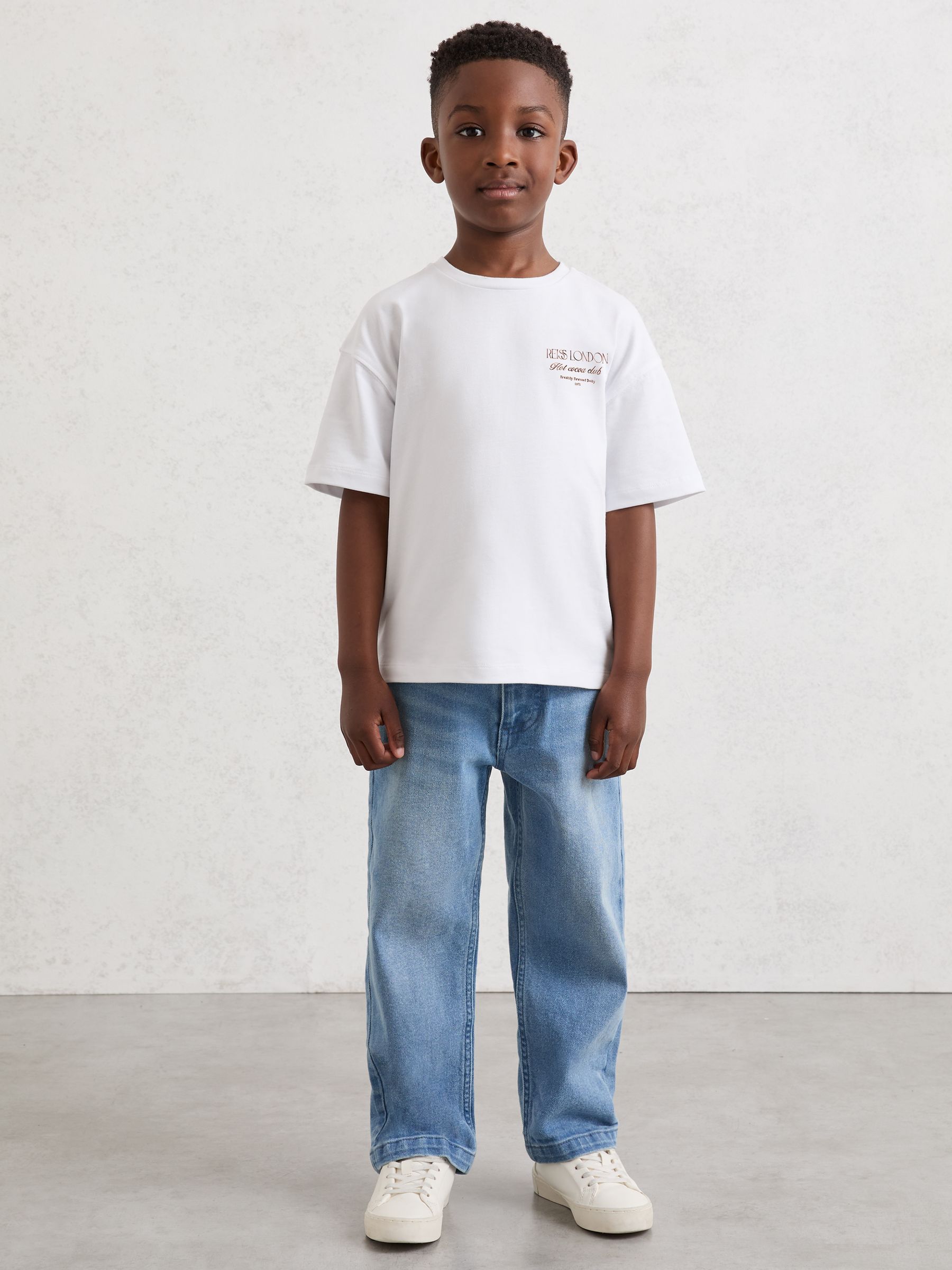 Cotton Hot Cocoa-Print T-Shirt in White - Εικόνα 1 από 6 Cotton Hot Cocoa-Print T-Shirt in White - Εικόνα 1 από 6