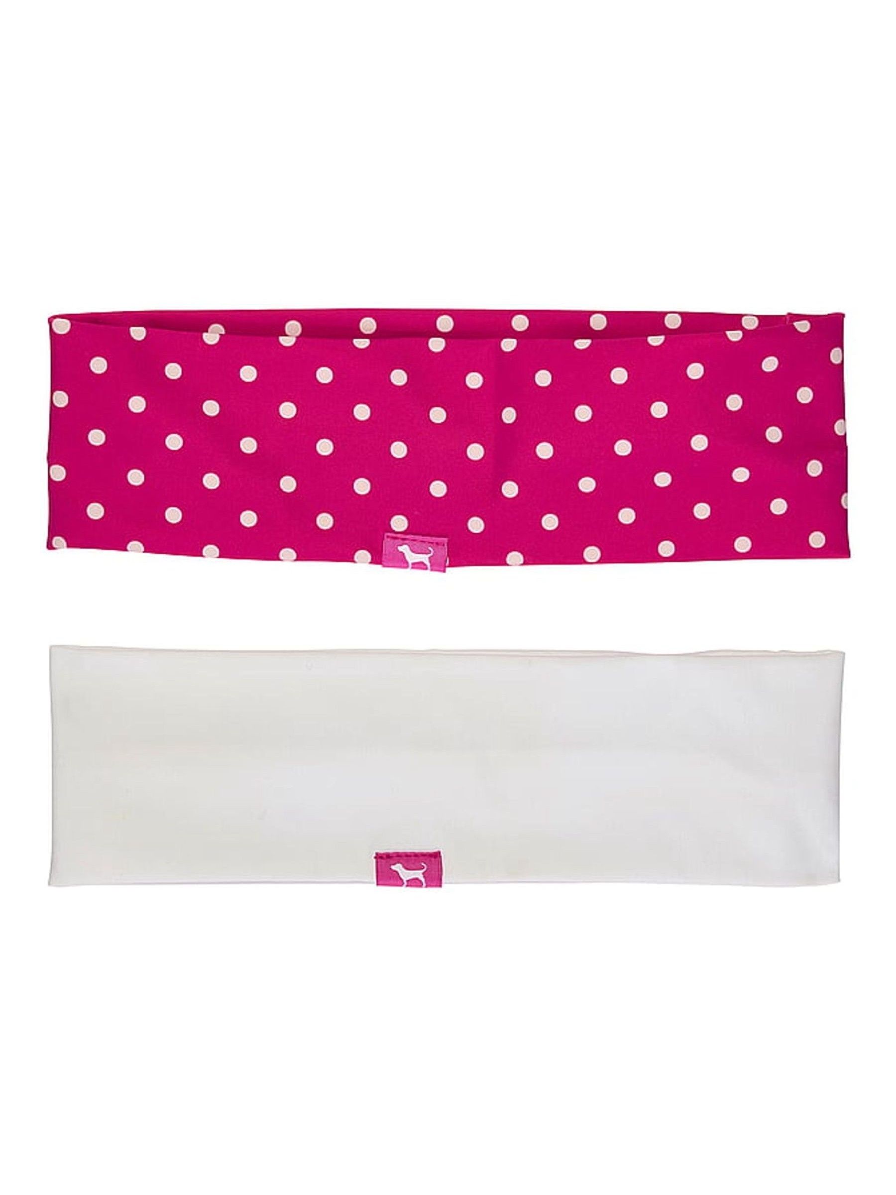 White/Pink Fire Stretch Headband 2 Pack - Image 2 of 2 White/Pink Fire Stretch Headband 2 Pack - Image 2 of 2