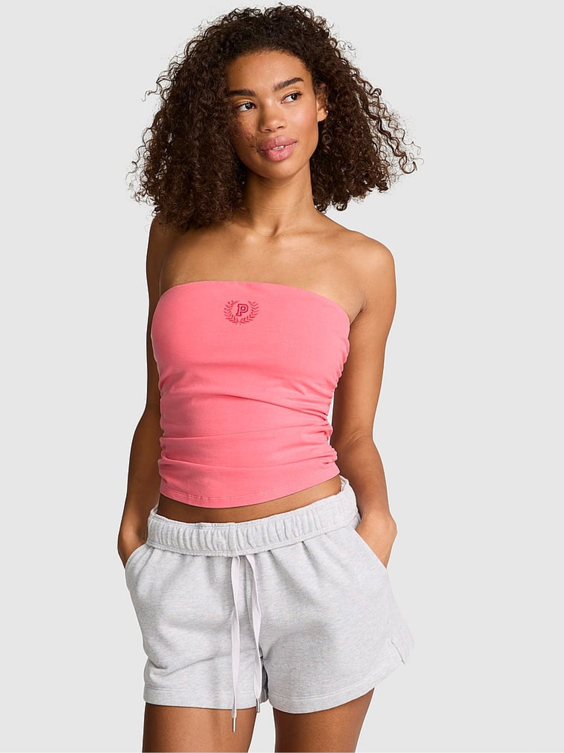 Vivid Pink Cotton Tube Top - Image 1 of 2