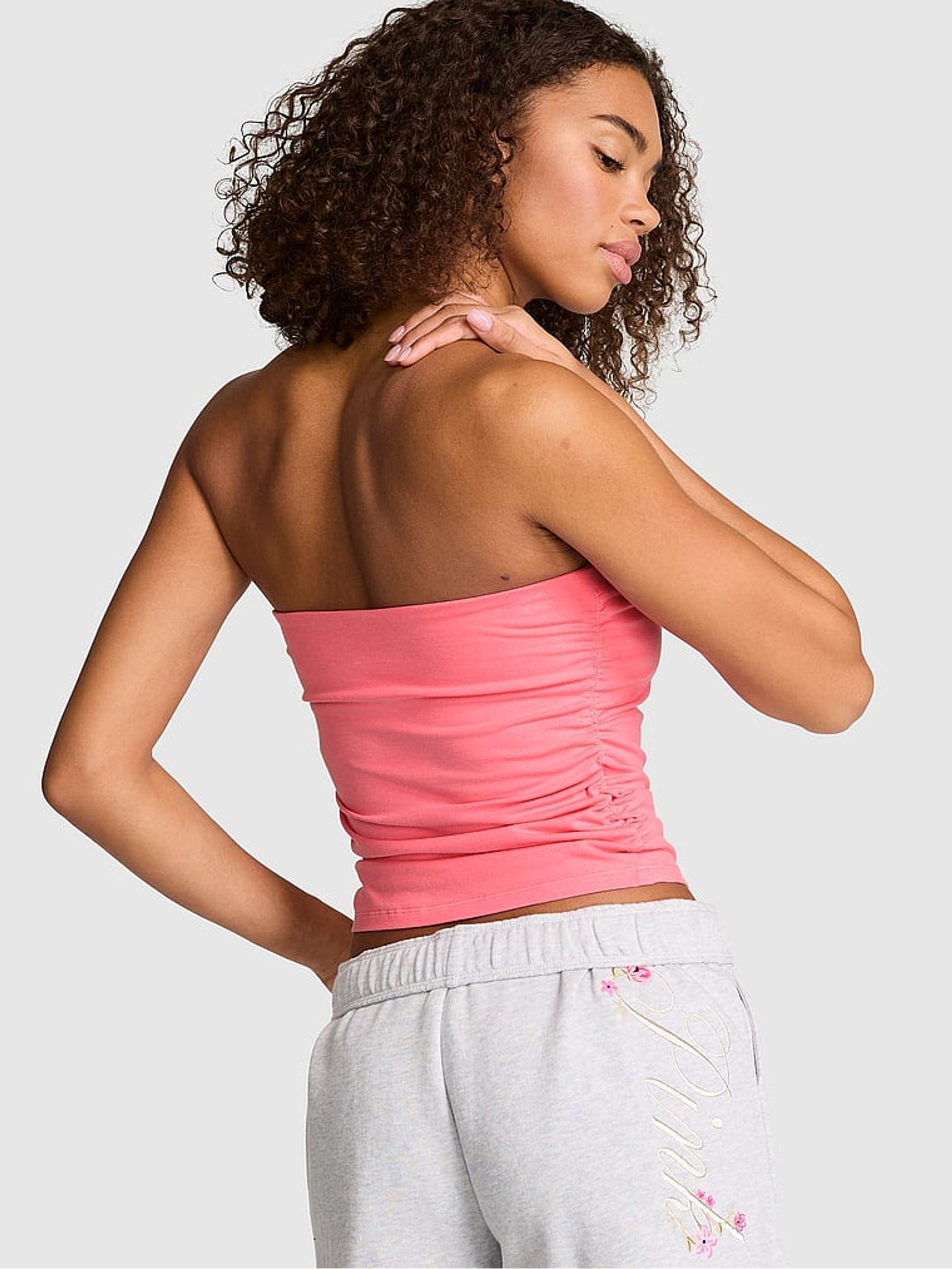 Vivid Pink Cotton Tube Top - Image 2 of 2