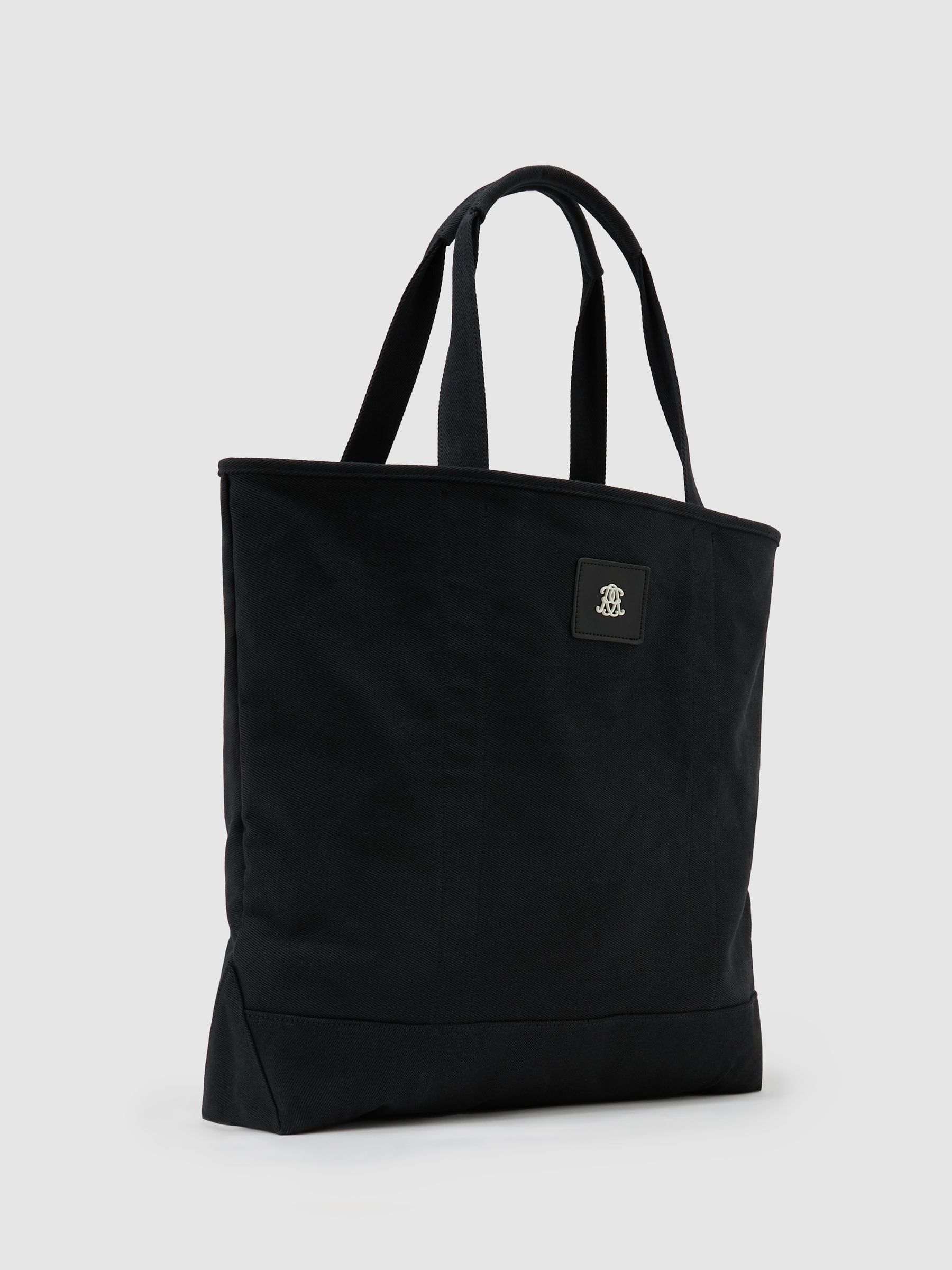 Monogram-Patch Canvas Tote Bag in Black - image 5