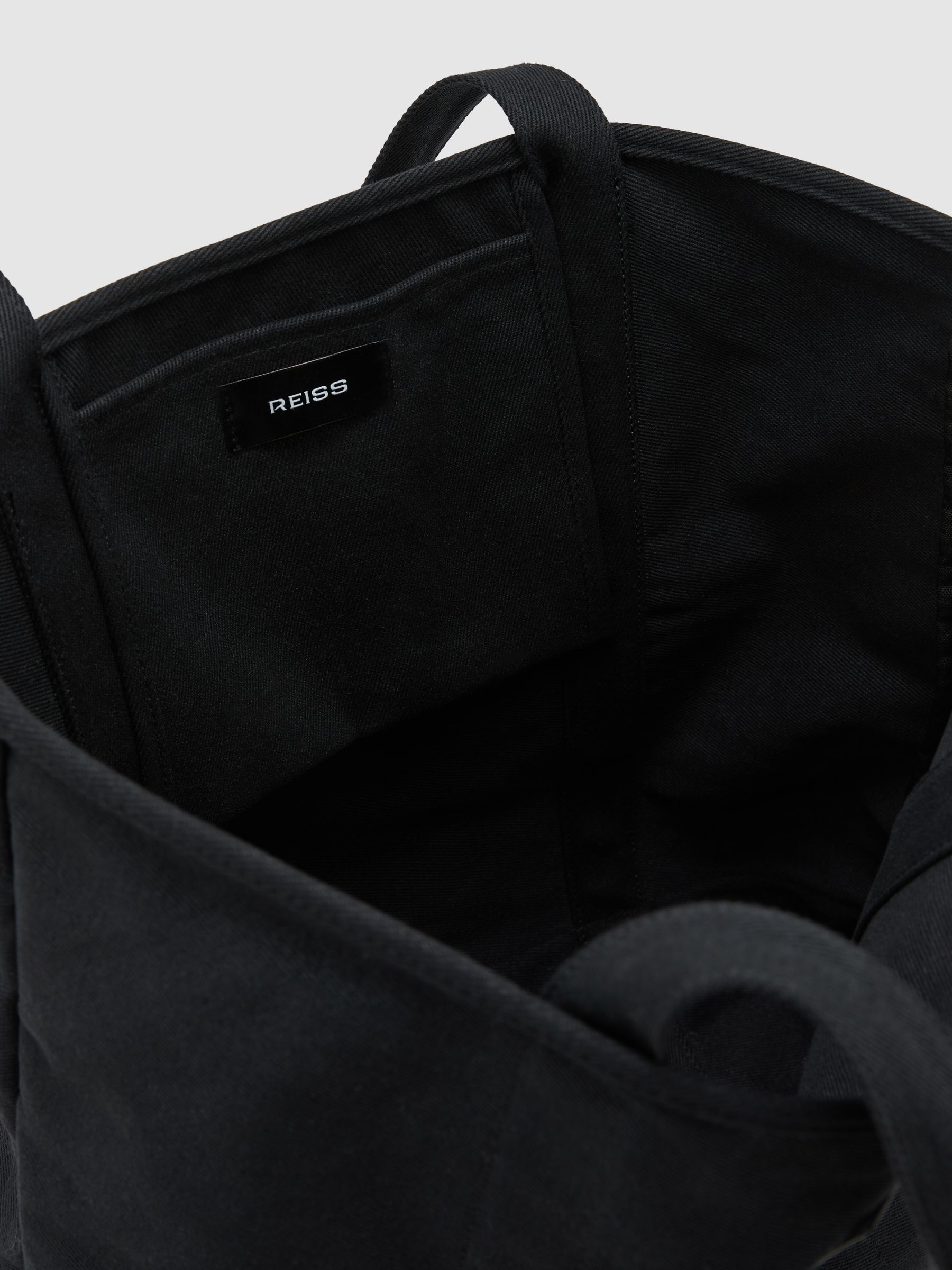 Monogram-Patch Canvas Tote Bag in Black - image 4