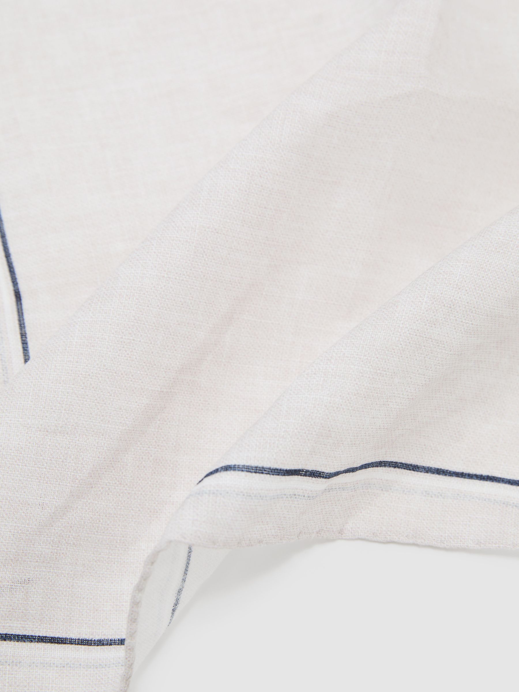 Linen Pocket Square in Stone - Image 3 of 3