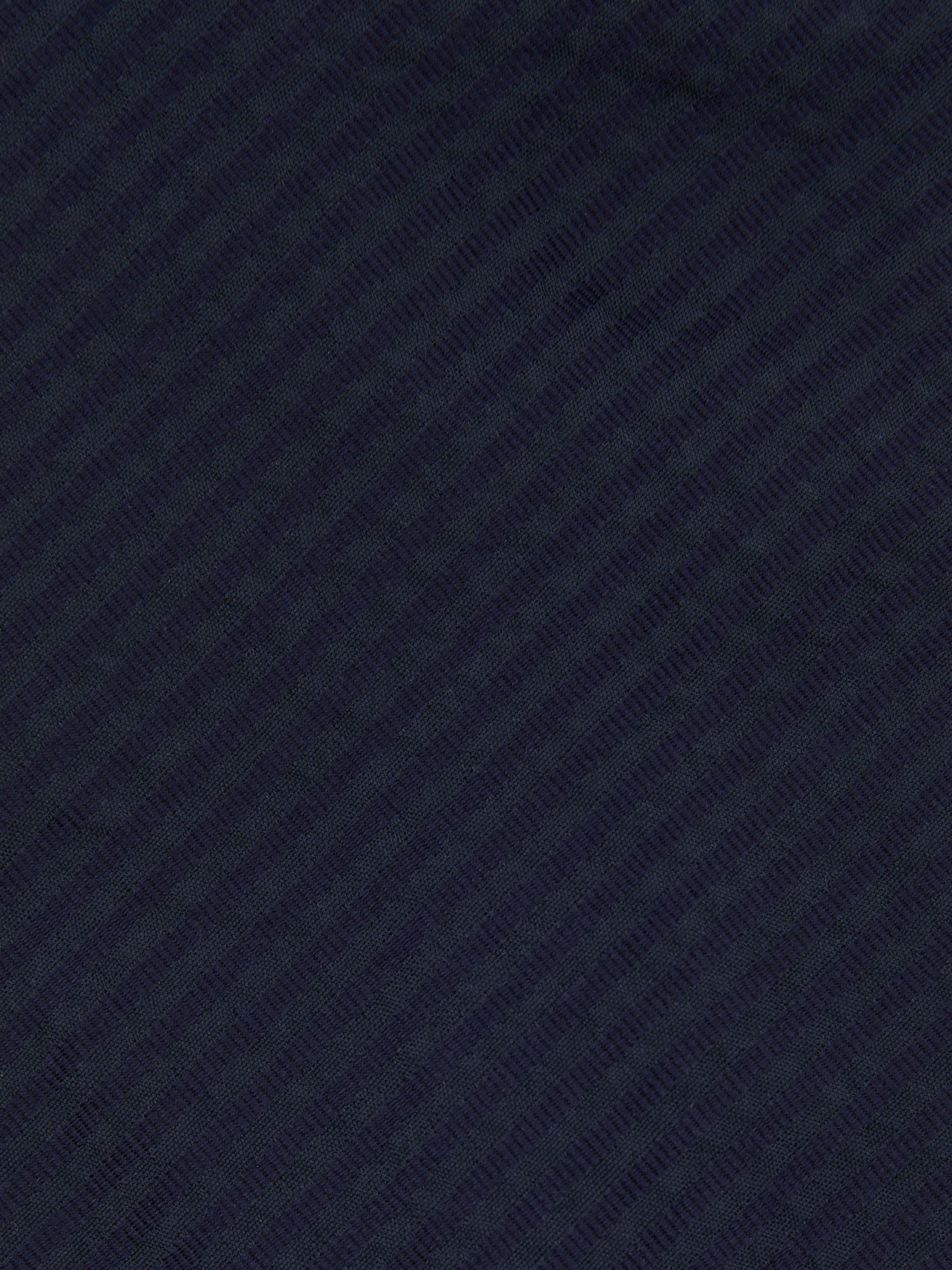 Cotton-Silk Stripe Seersucker Tie in Navy - image 1