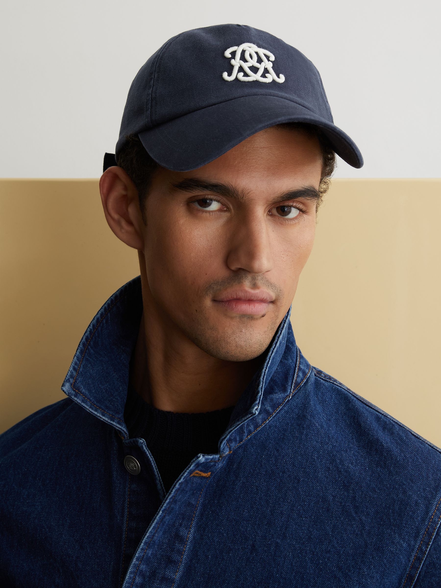 Monogram-Embroidered Baseball Cap in Navy - image 1