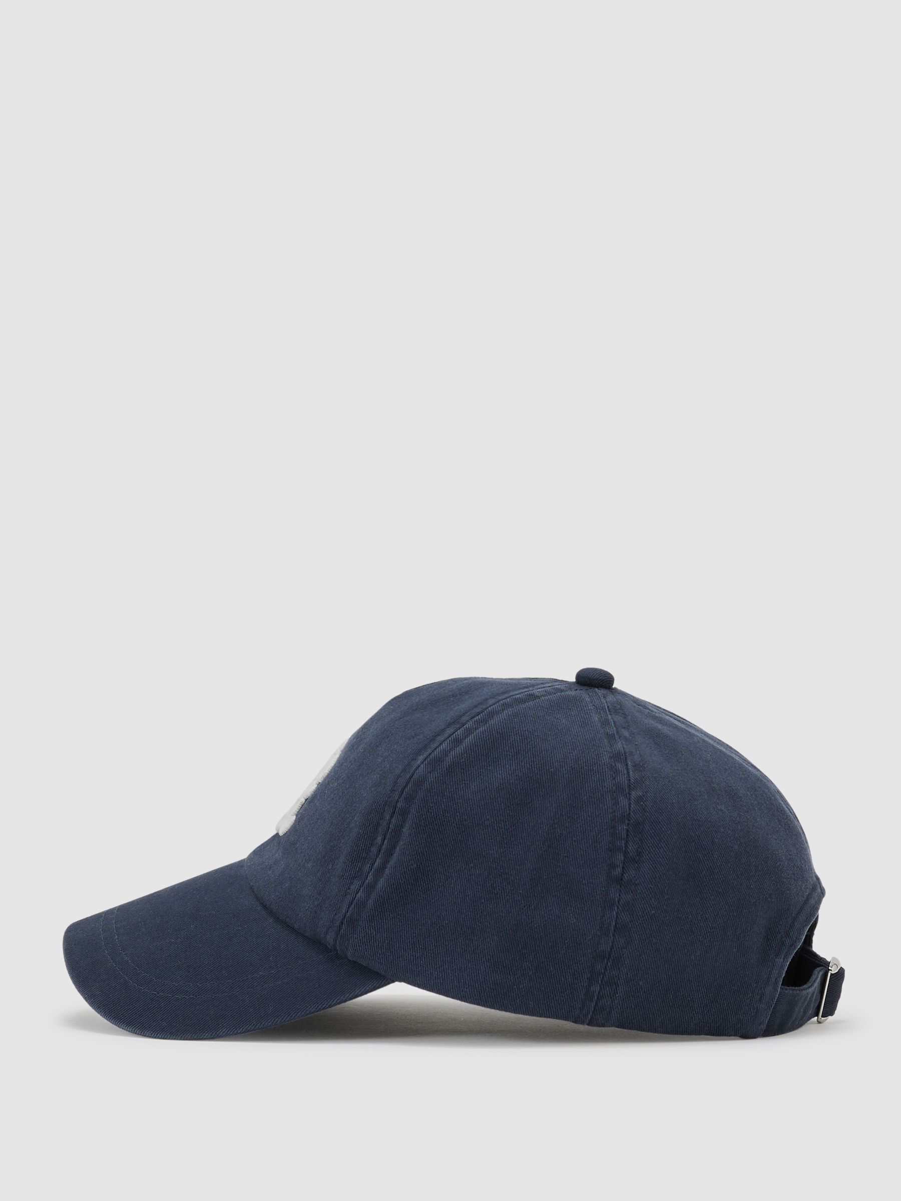 Monogram-Embroidered Baseball Hat in Navy - Image 3 of 5