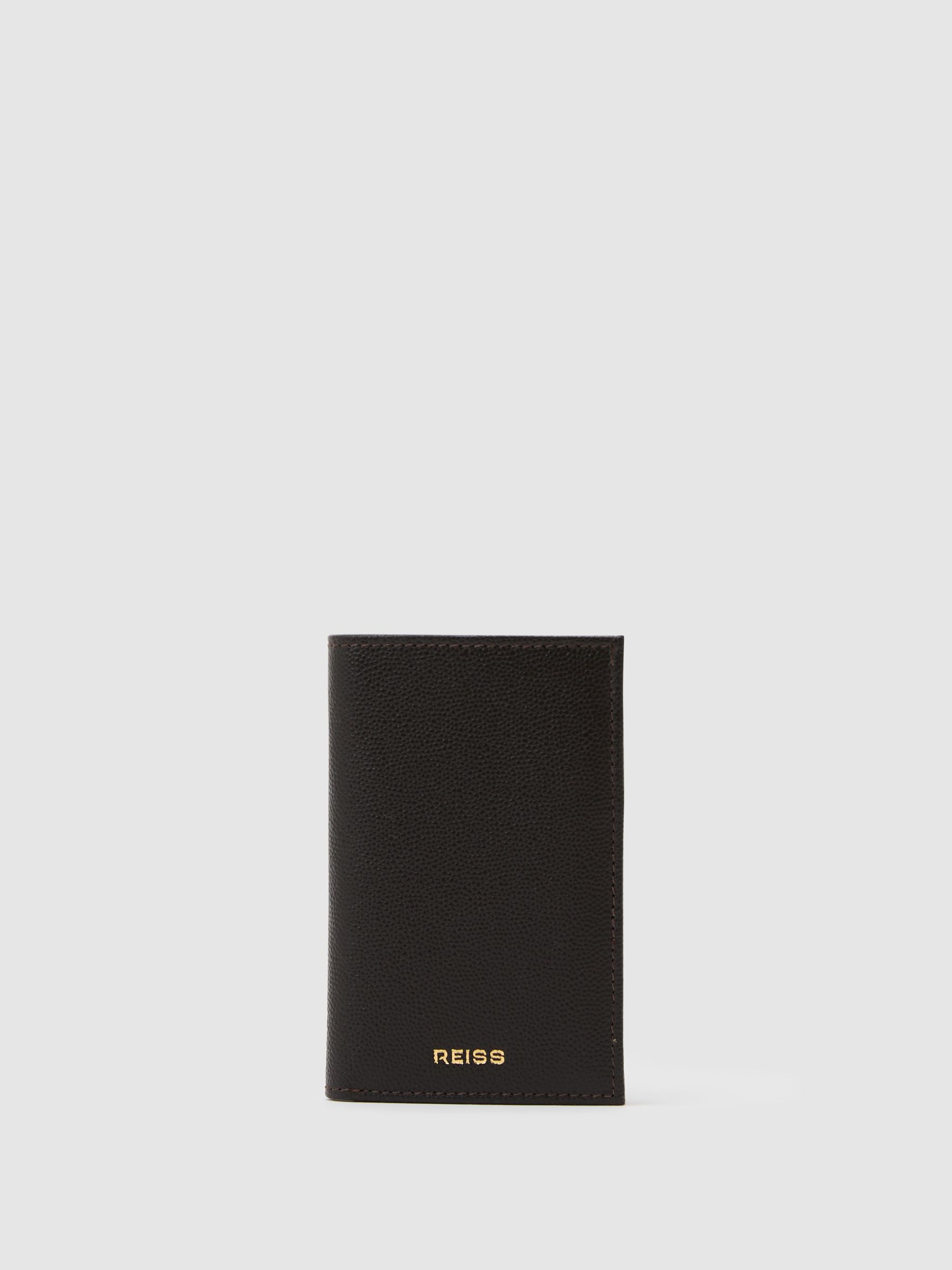 Grained Leather Slim Billfold Cardholder in Dark Brown - image 3