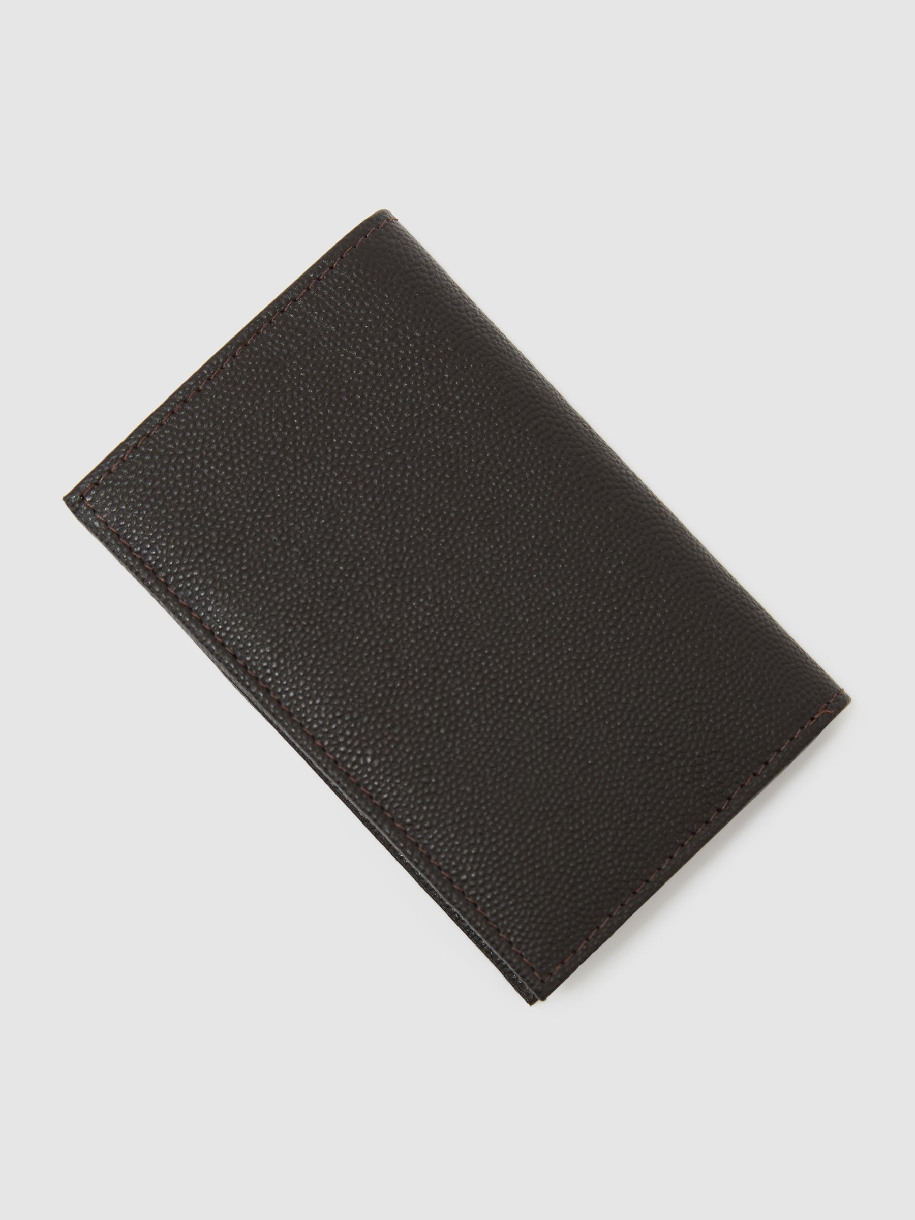Grained Leather Slim Billfold Cardholder in Dark Brown - image 2