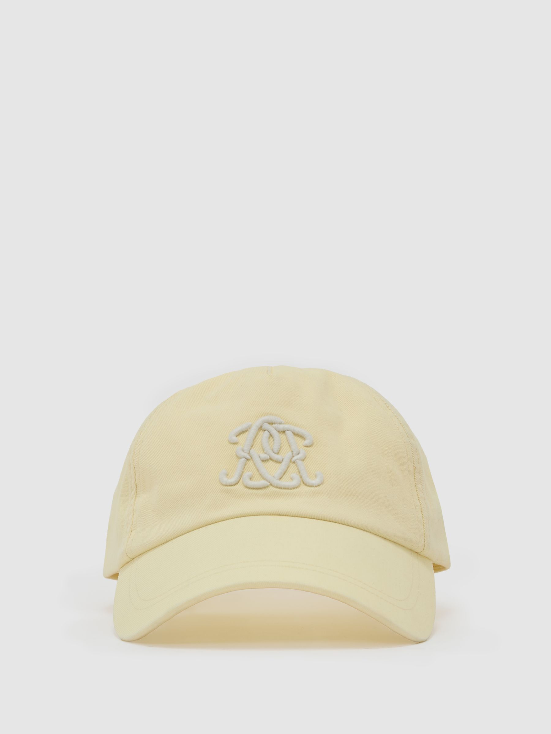 Monogram-Embroidered Baseball Hat in Powder Yellow - Image 1 of 5