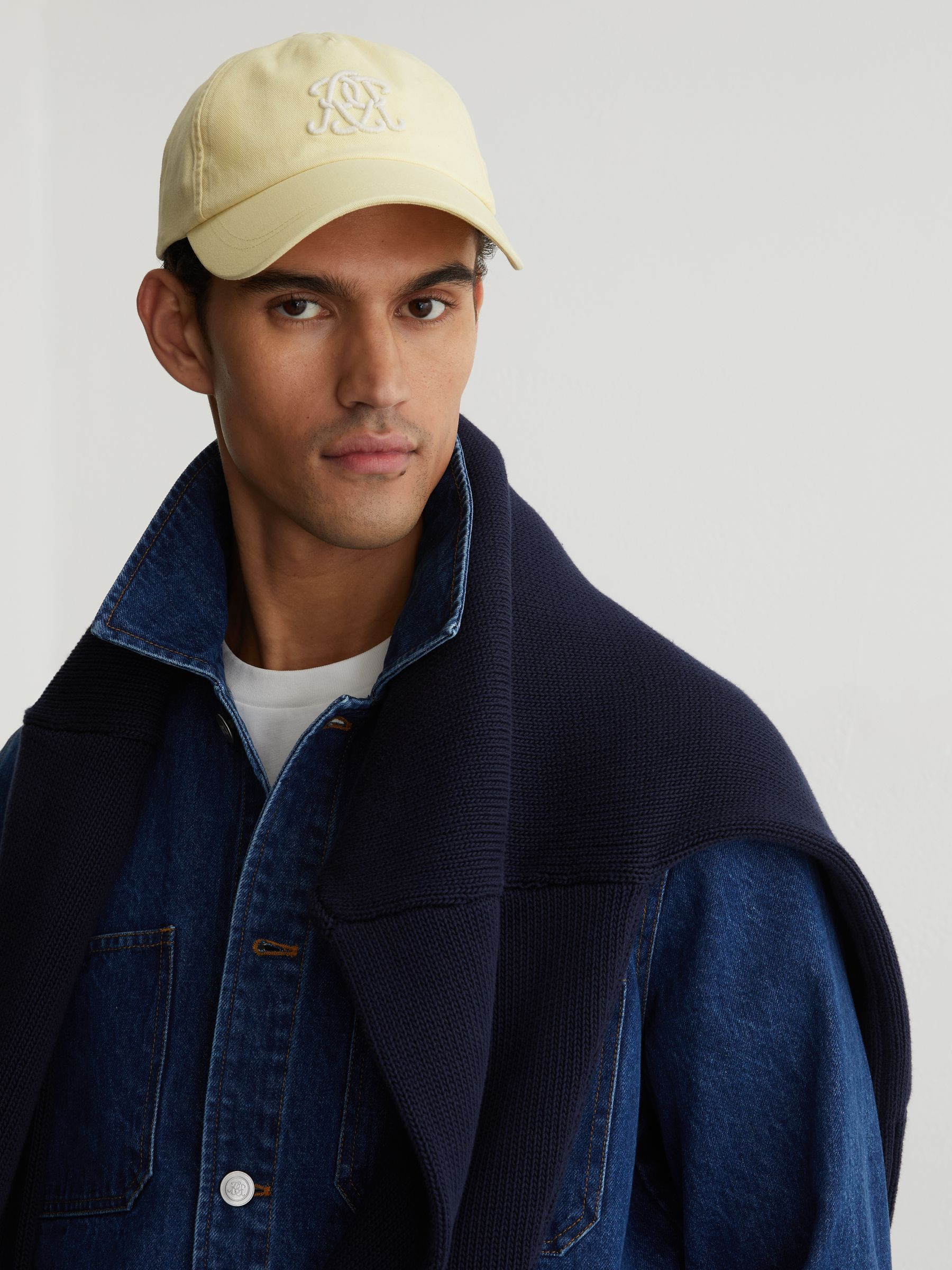 Monogram-Embroidered Baseball Hat in Powder Yellow - Image 2 of 5