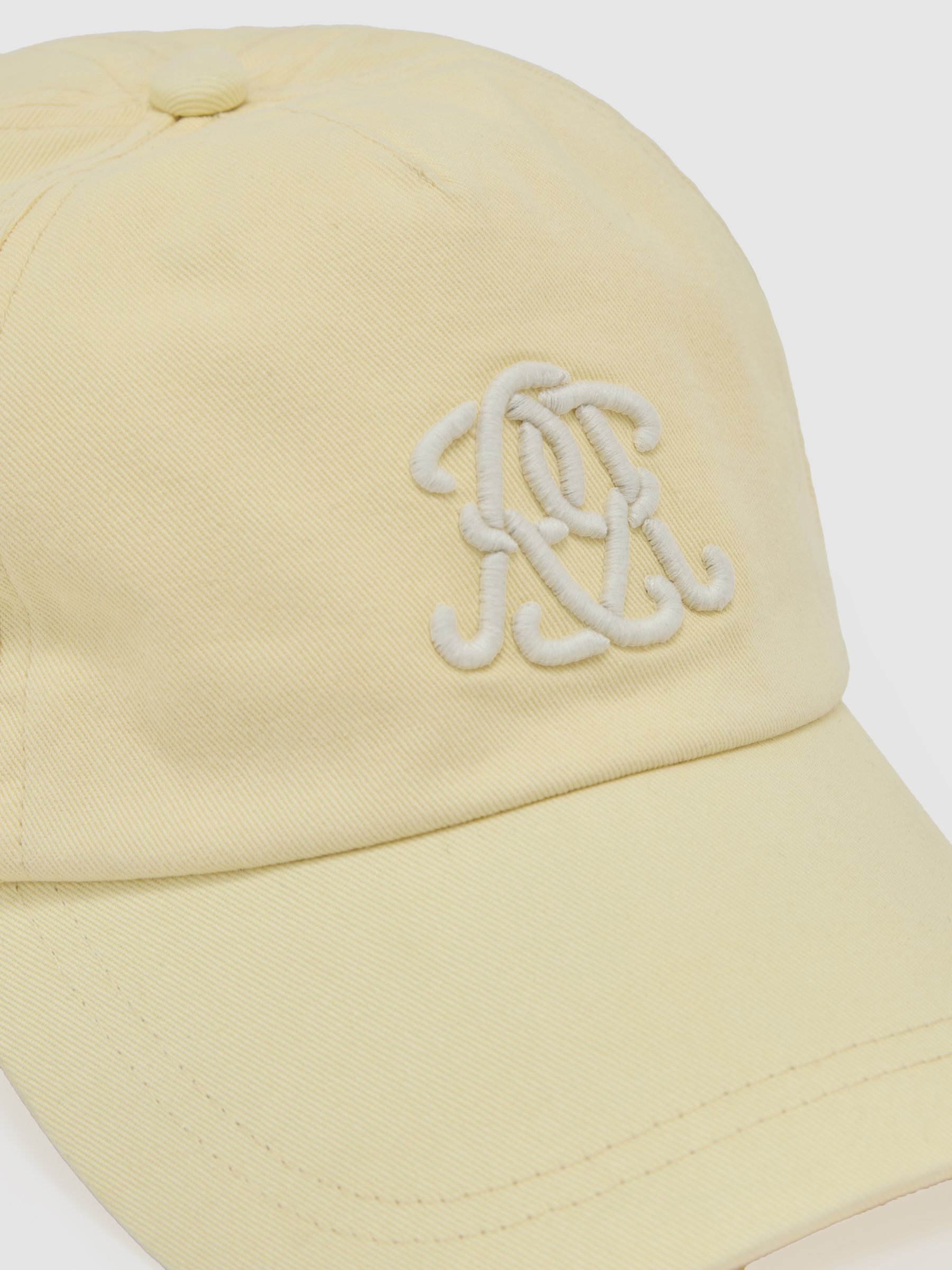 Monogram-Embroidered Baseball Hat in Powder Yellow - Image 5 of 5