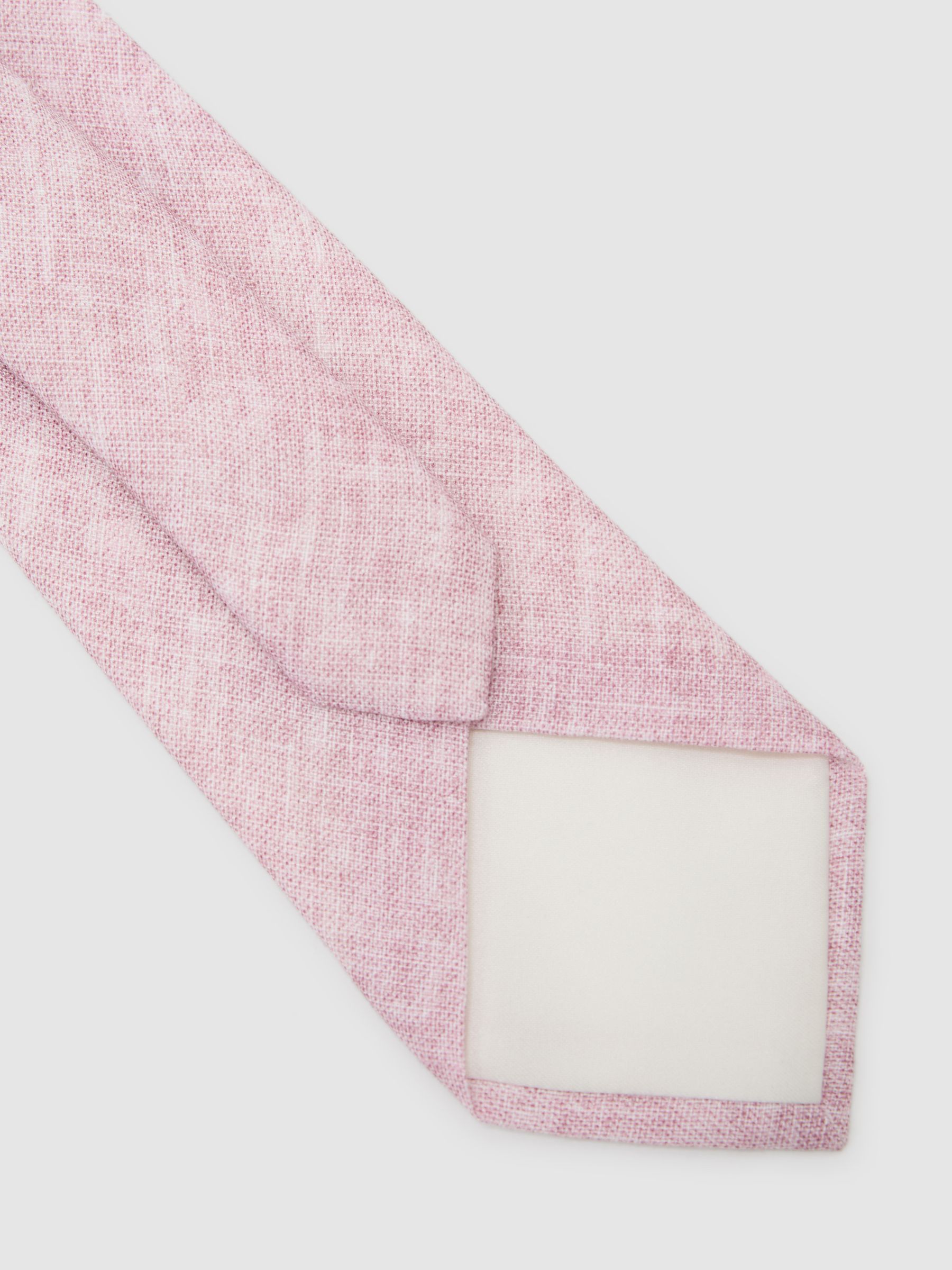 Linen Woven Tie in Rose Pink - Image 4 of 5