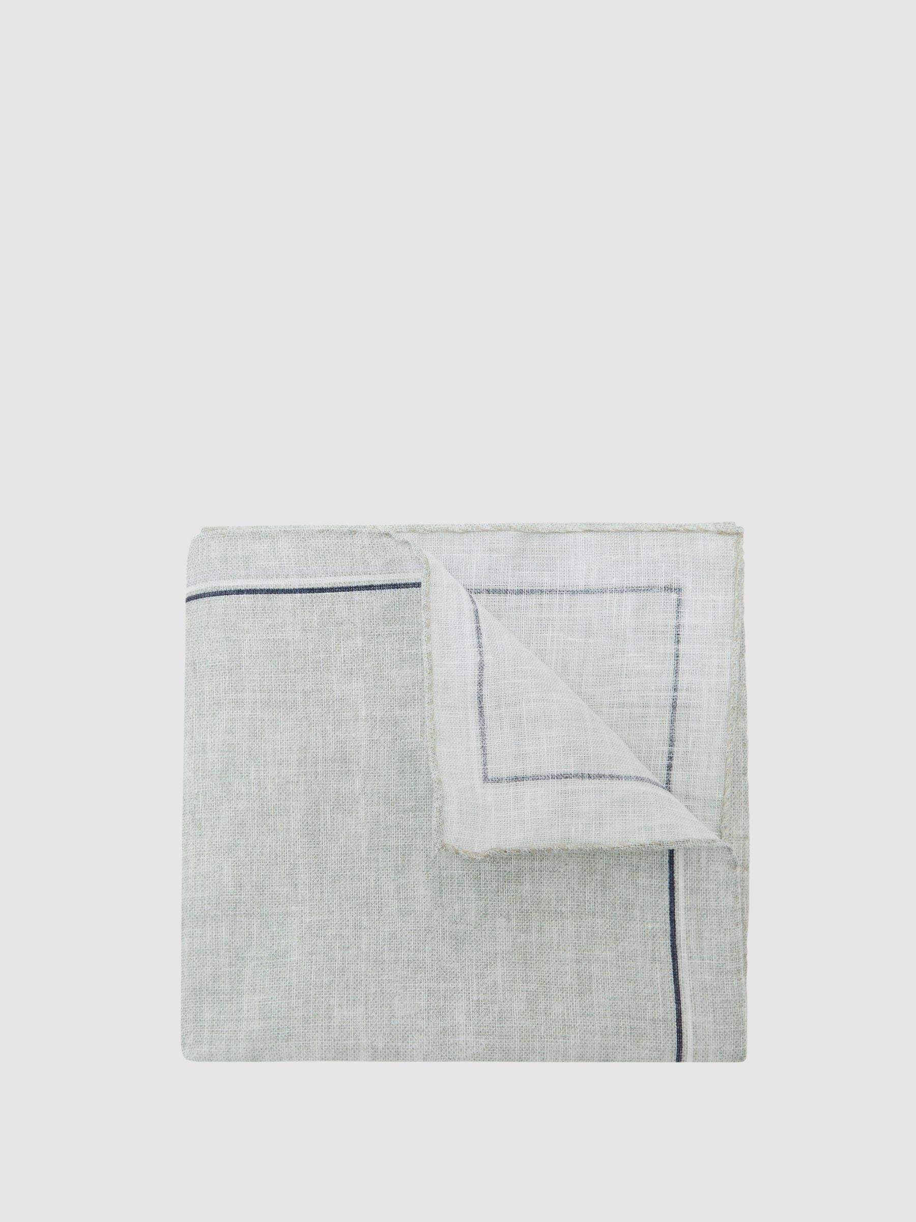 Linen Pocket Square in Light Sage Green - image 3
