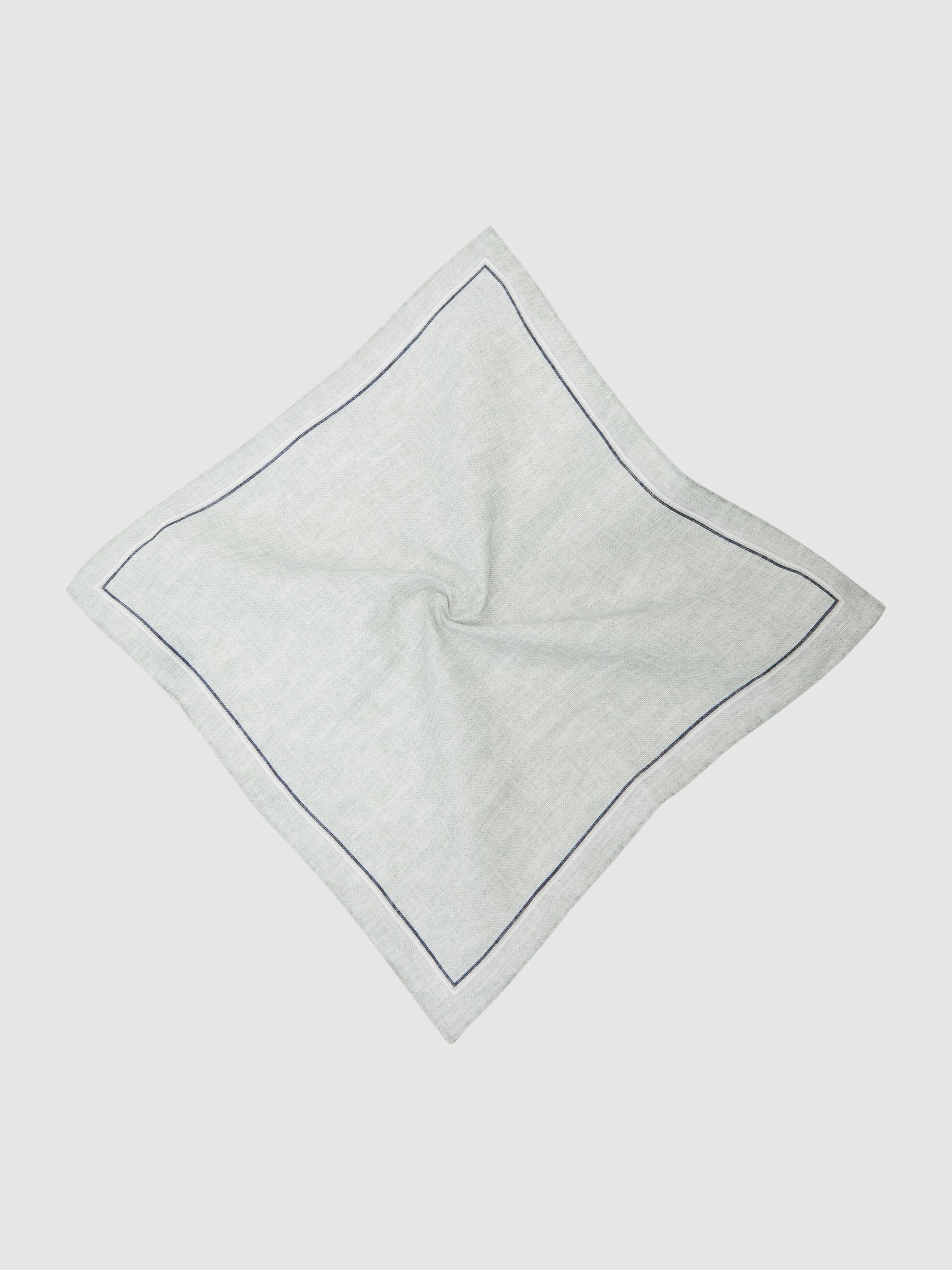 Linen Pocket Square in Light Sage Green - Image 2 of 3