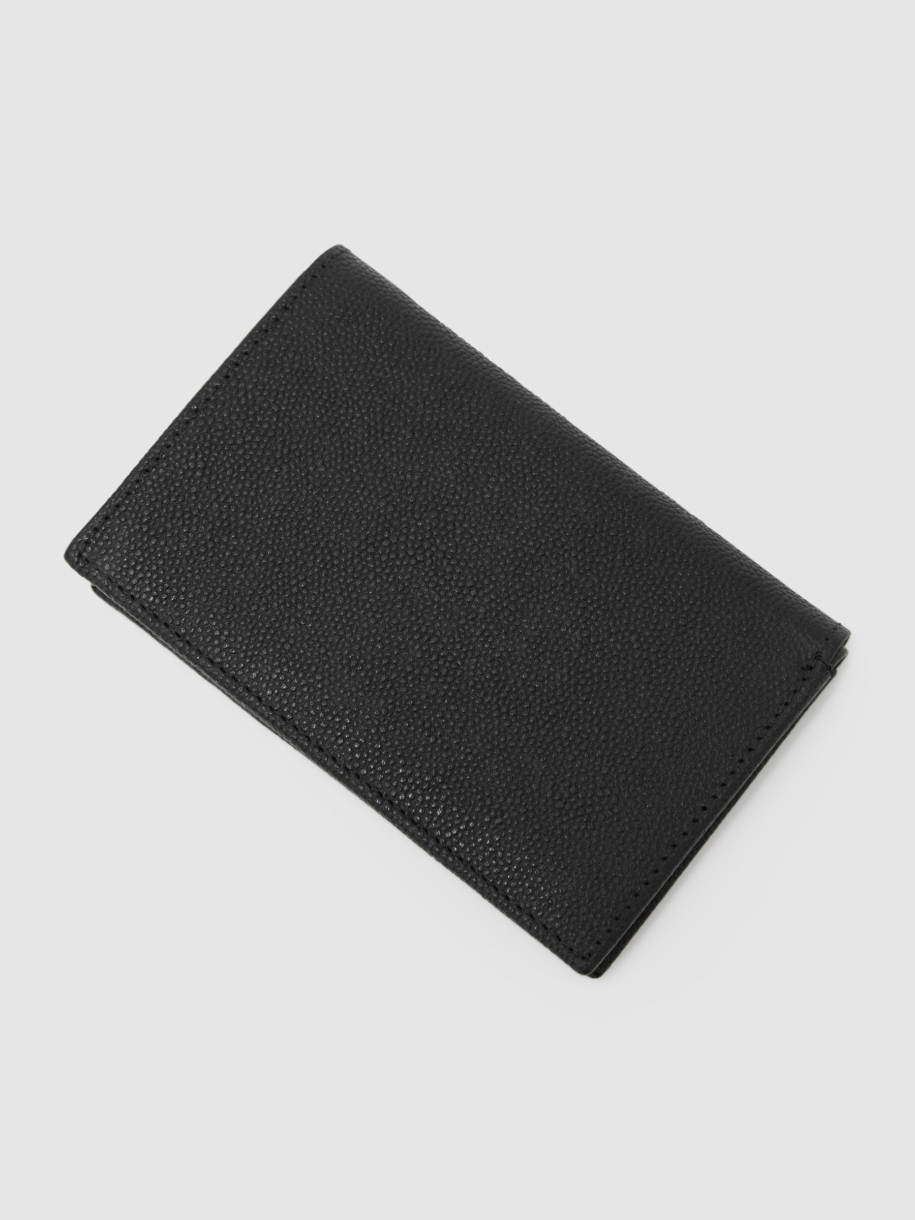 Grained Leather Slim Billfold Cardholder in Black - image 2