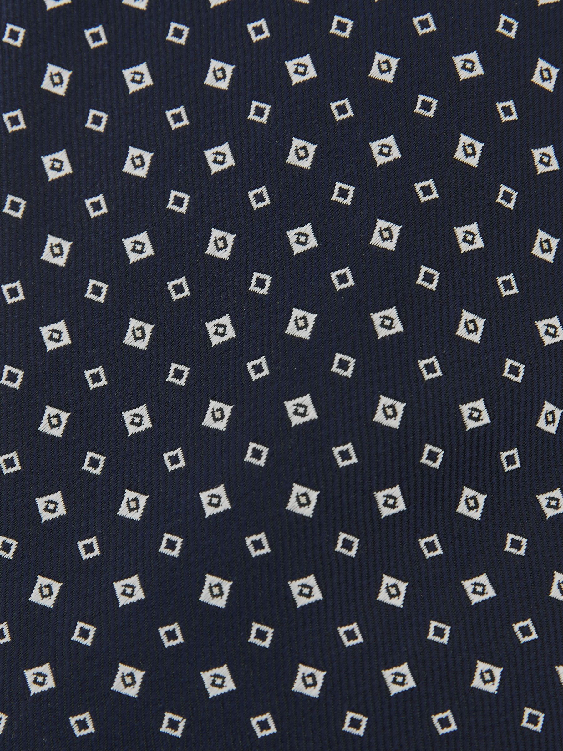 Silk-Blend Micro-Square Tie in Navy
