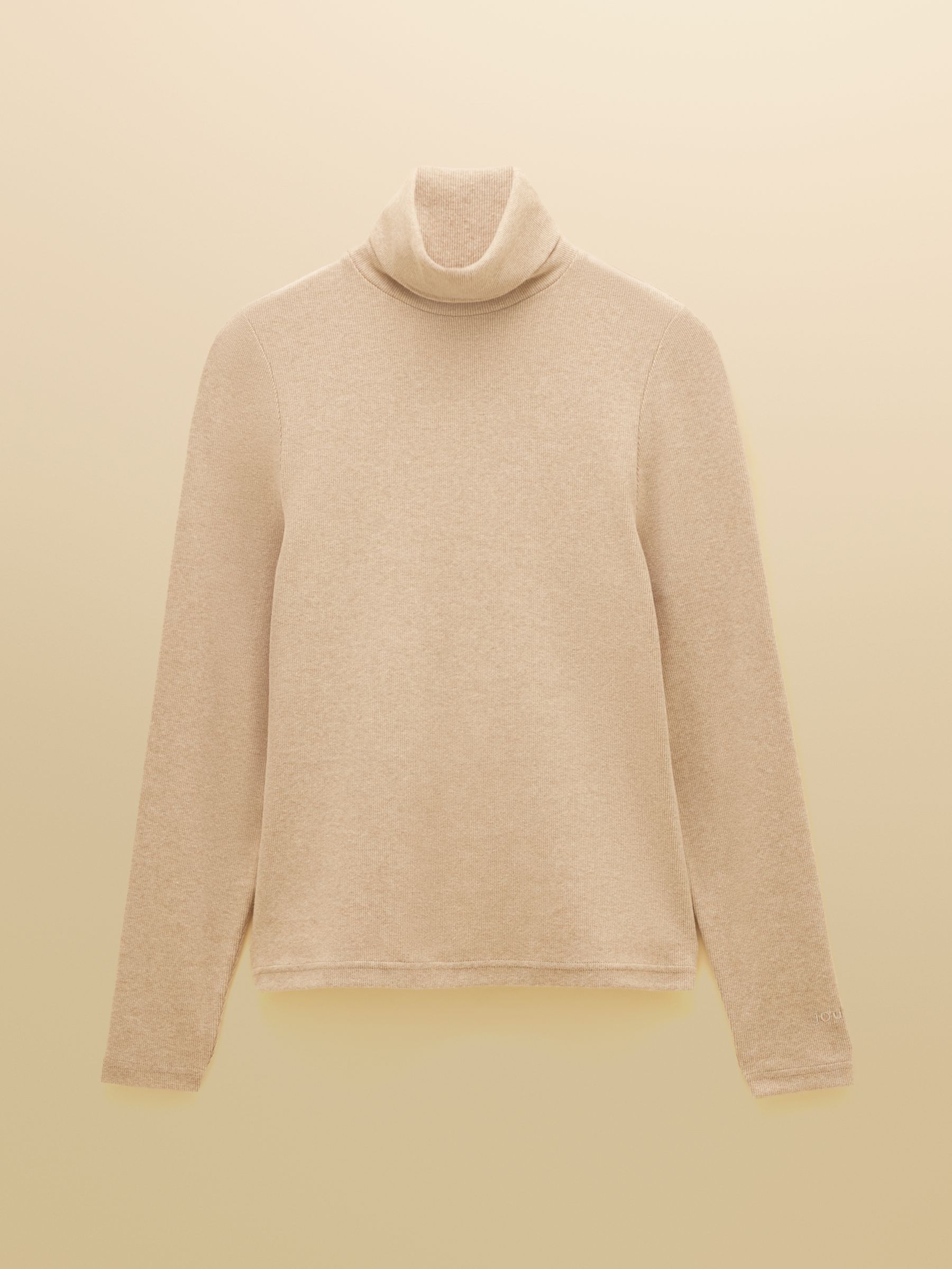 Oat Marl Warm Handle Ribbed Roll Neck Jersey Top - Image 8 of 8