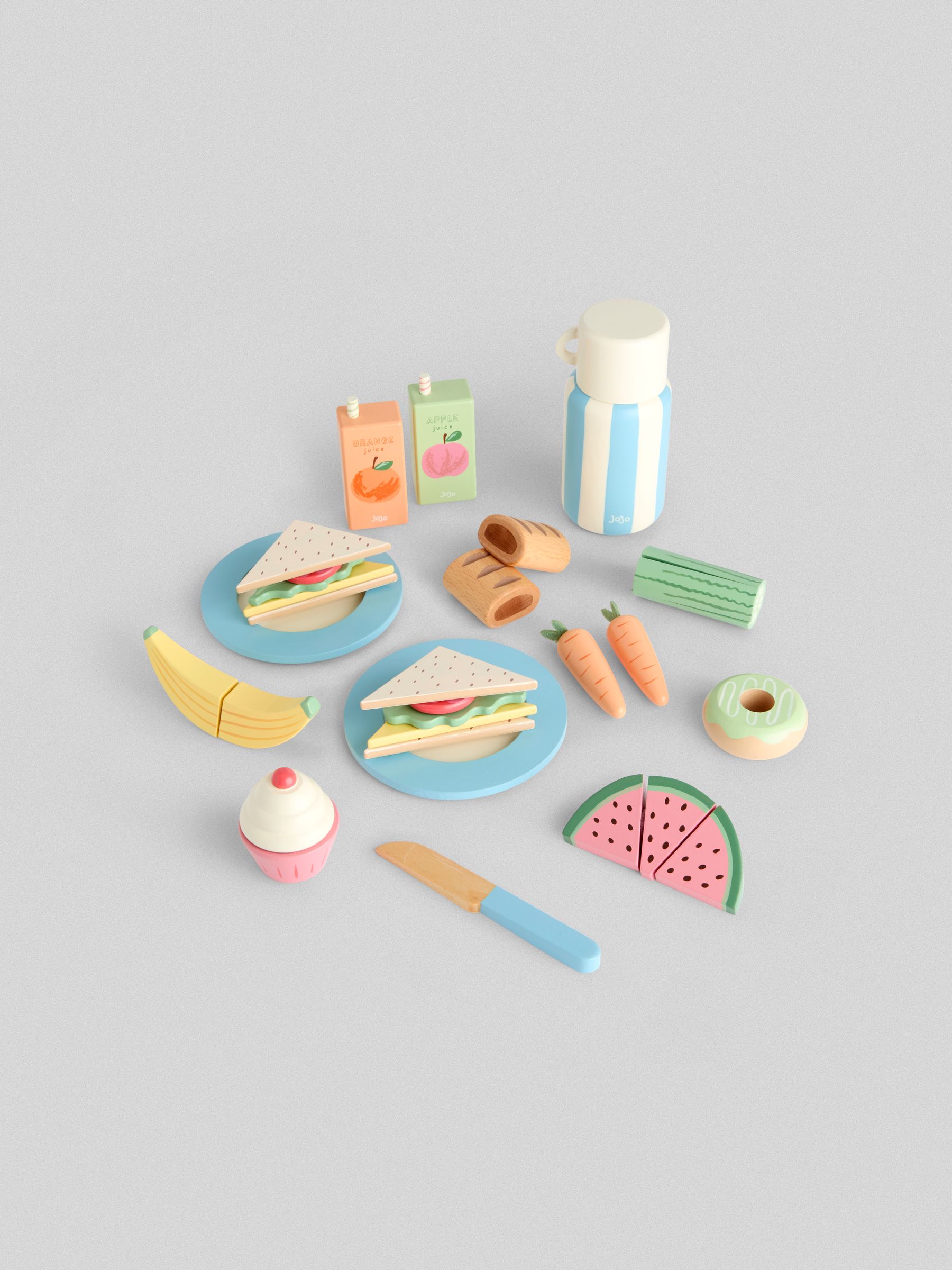 Yellow Picnic Basket with Wooden Food - Image 7 of 8